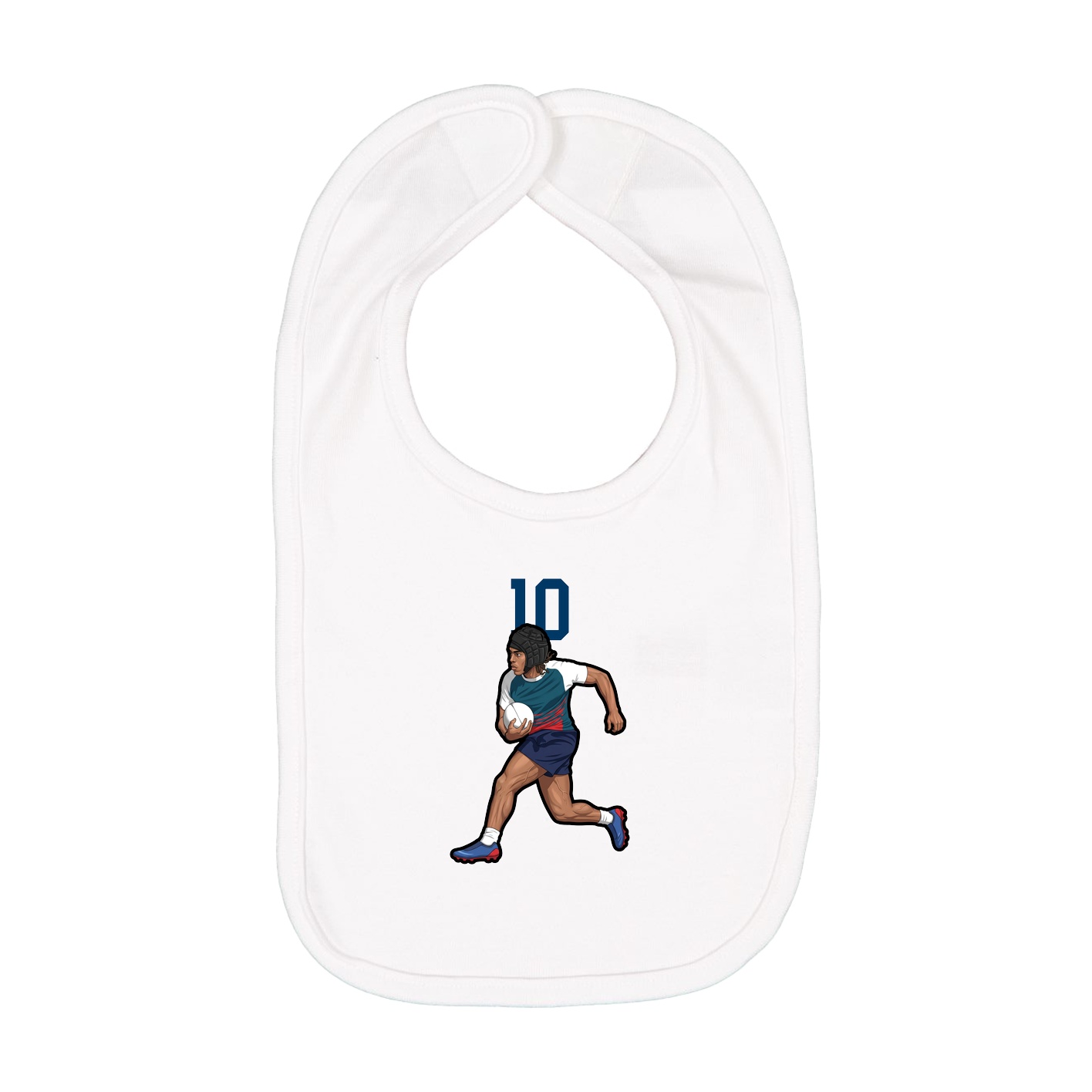 Infant Bib — Number Top in White