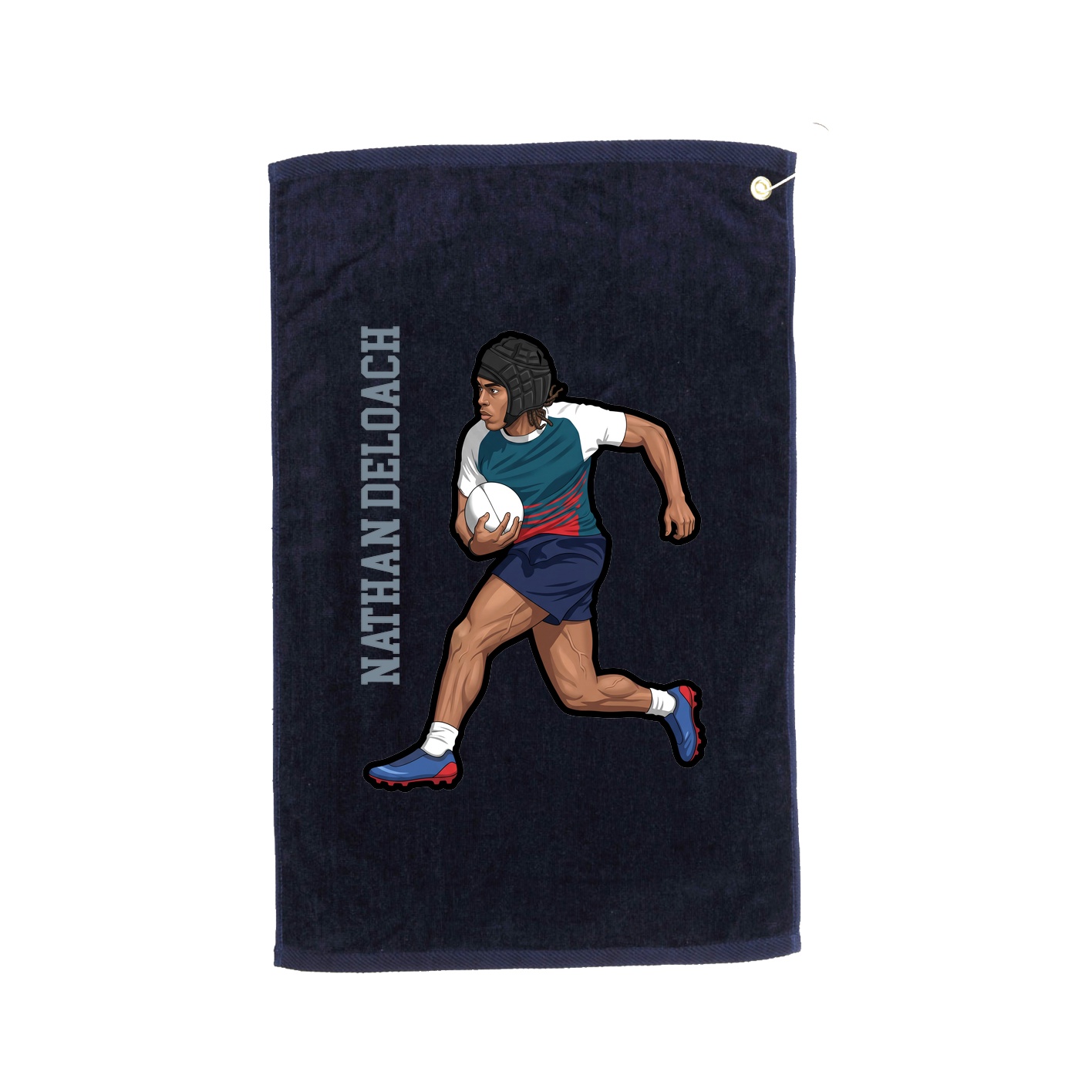 Golf Towel — Name Vertical in Navy