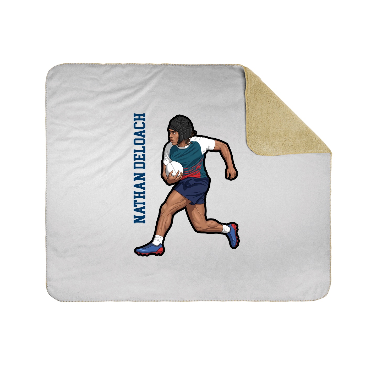 Throw Blanket — Name Vertical in White