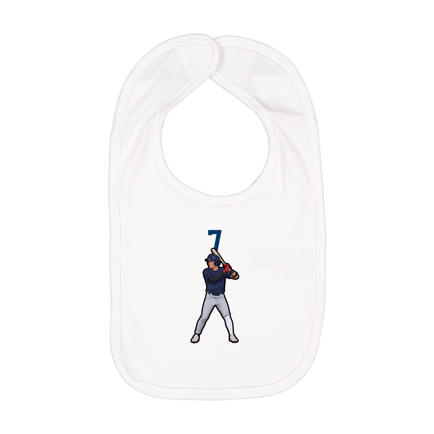 Infant Bib — Number Top in White