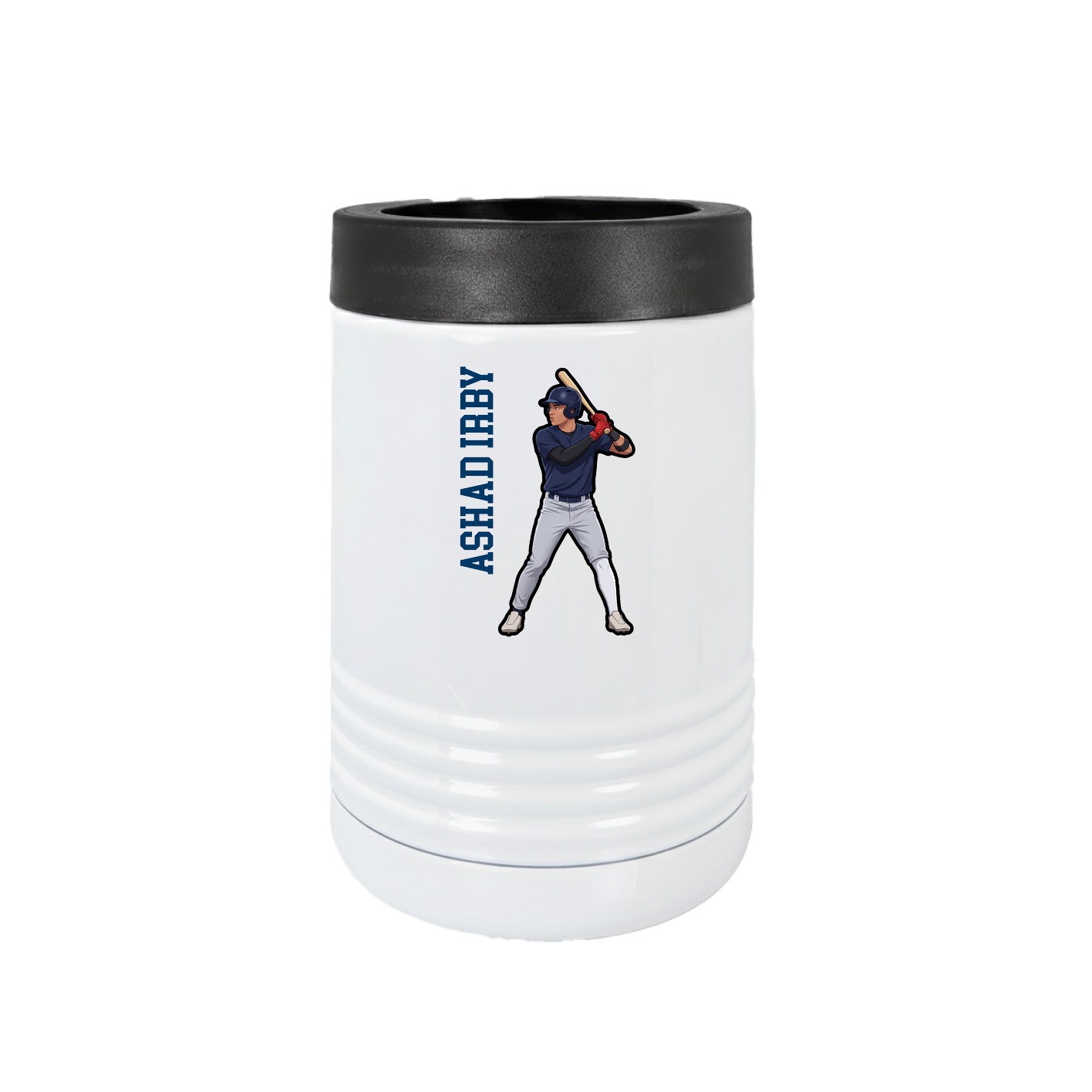 Beverage Holder — Name Vertical in White