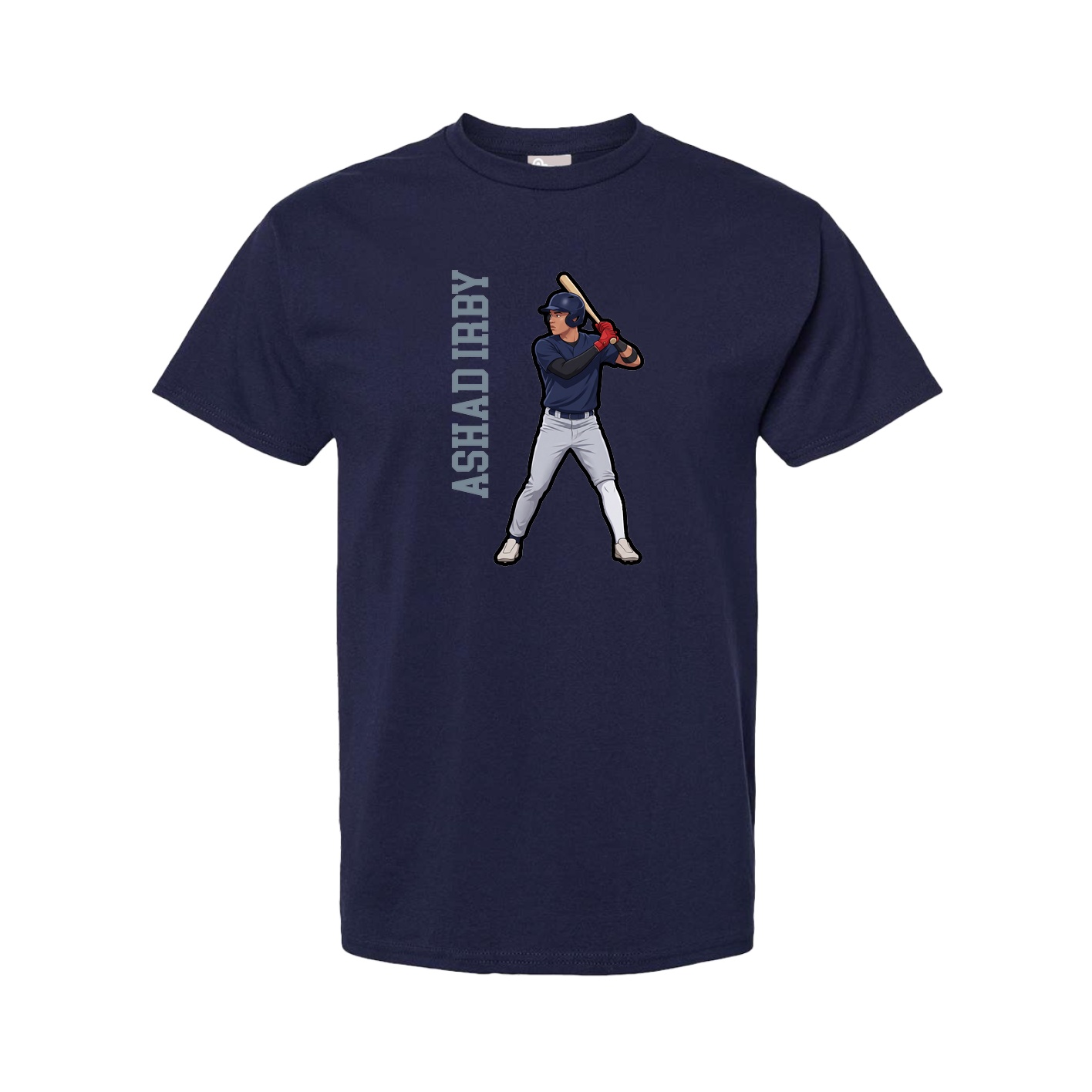Youth Tee — Name Vertical in Navy
