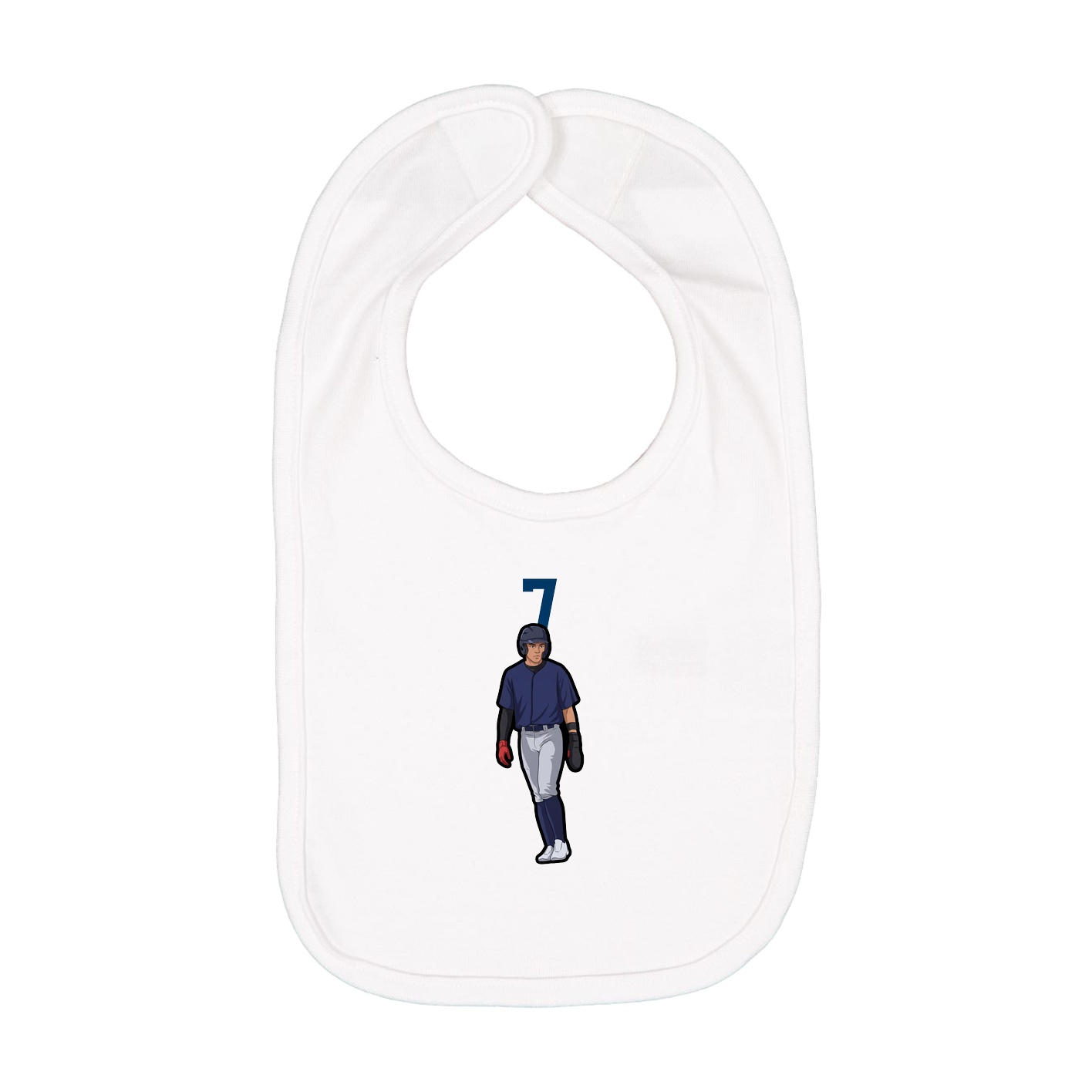 Infant Bib — Number Top in White
