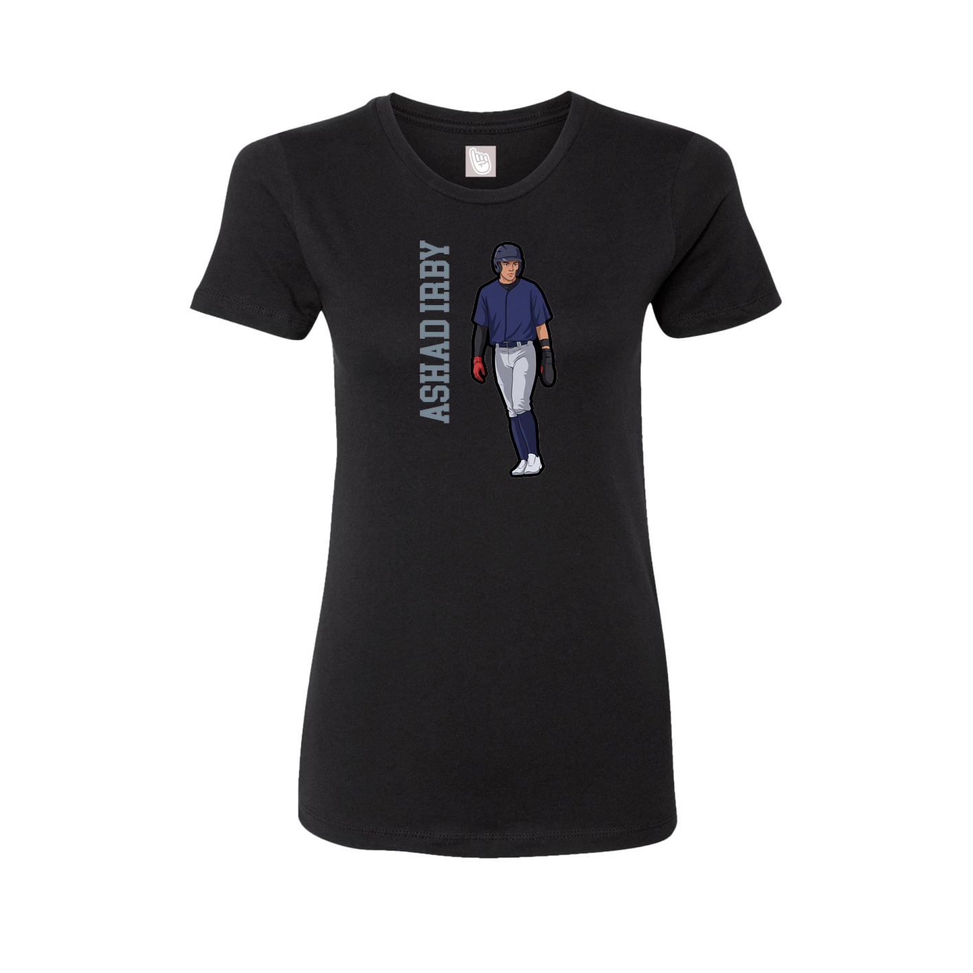 Fitted Women's Tee — Name Vertical in Black