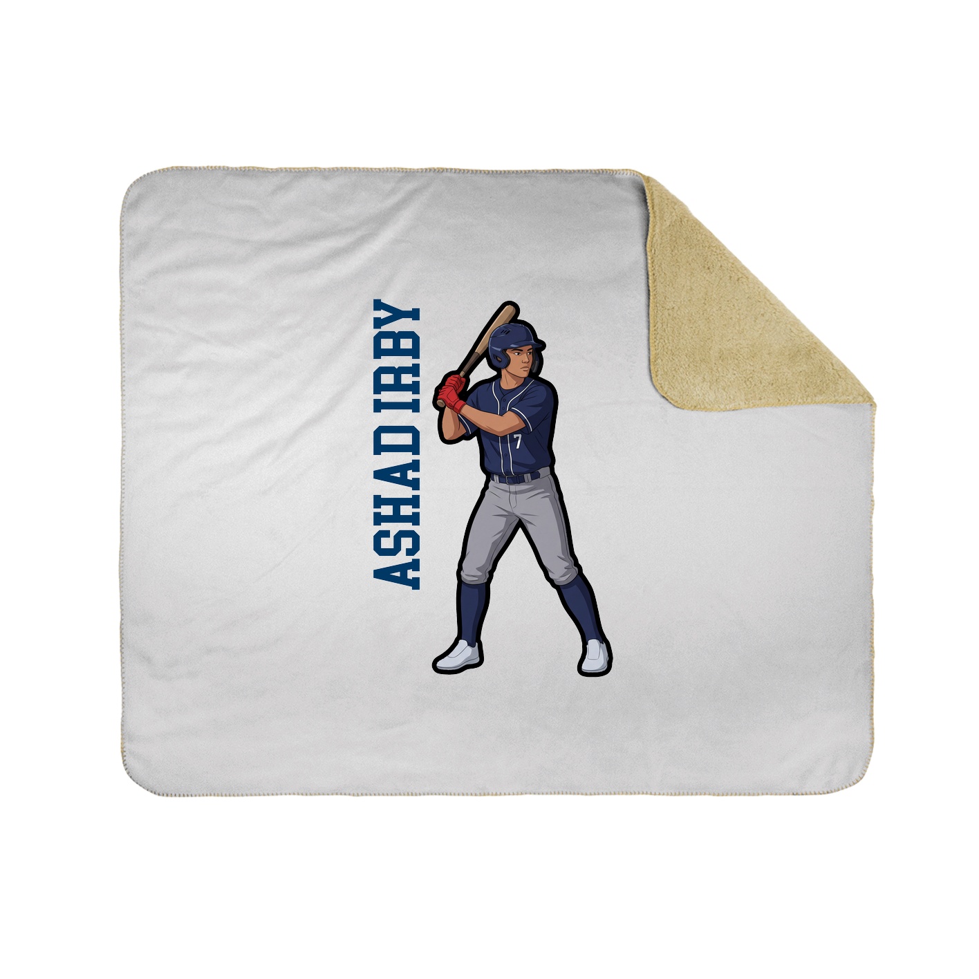 Throw Blanket — Name Vertical in White