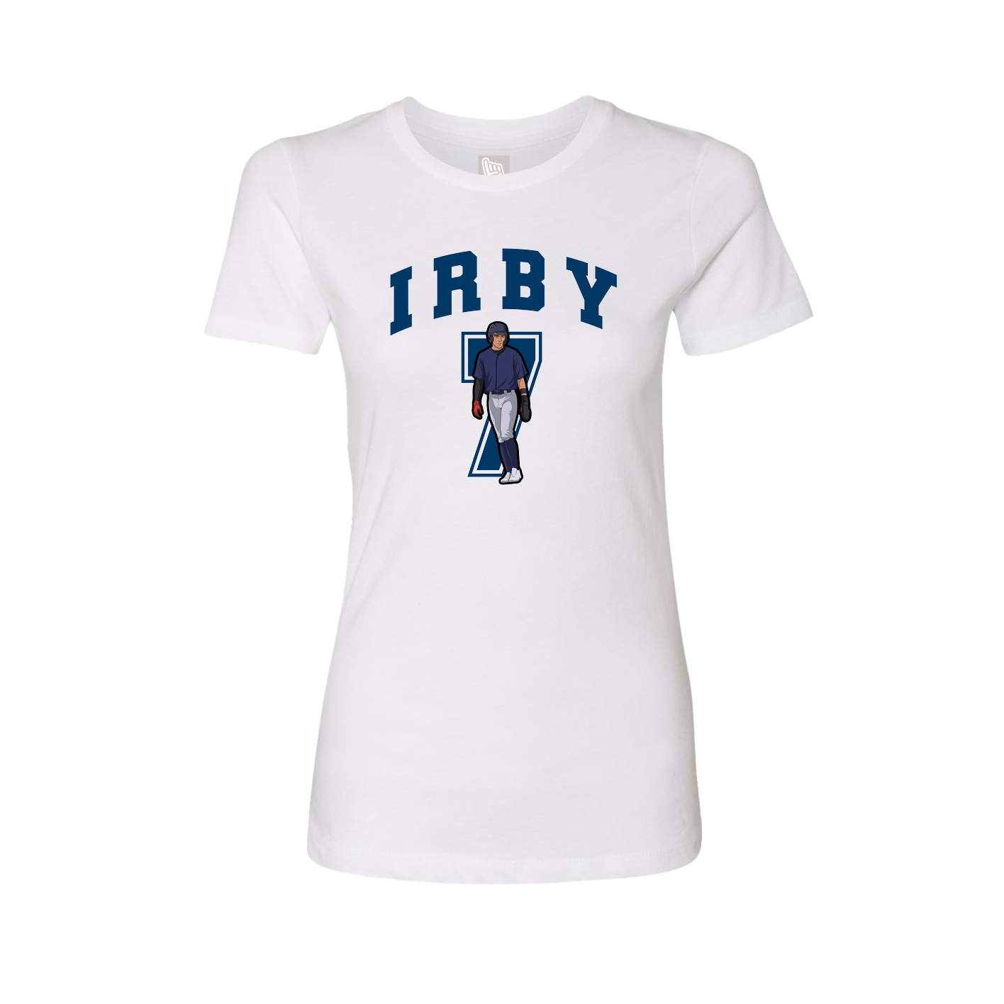 Fitted Women's Tee — Number in White