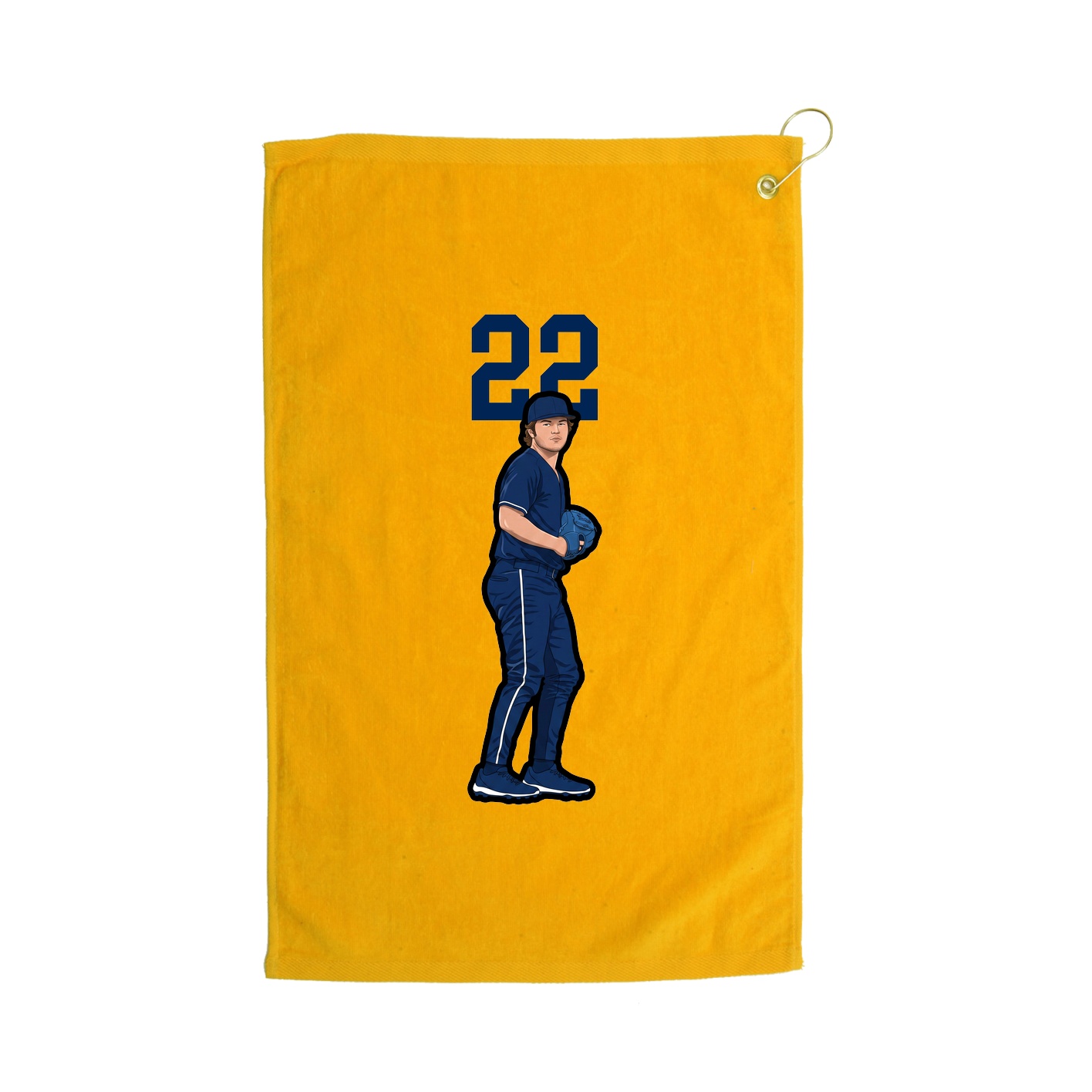 Golf Towel — Number Top in Gold