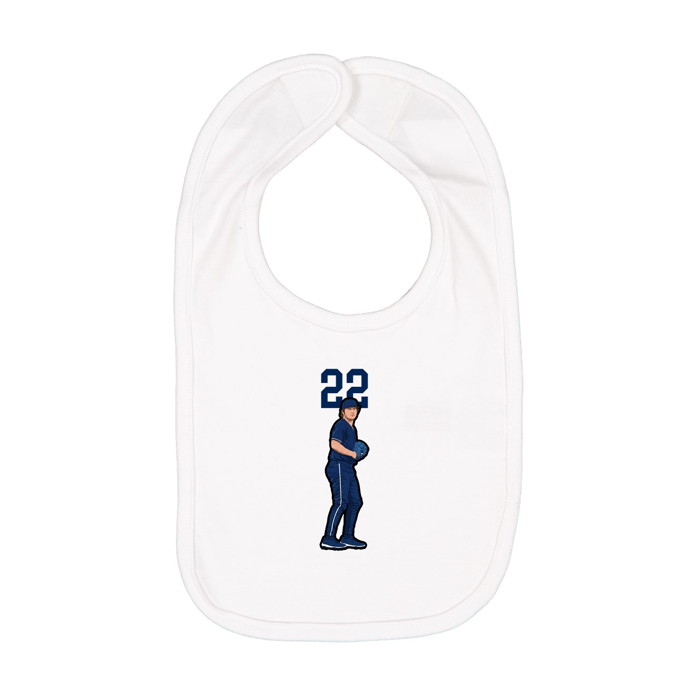 Infant Bib — Number Top in White