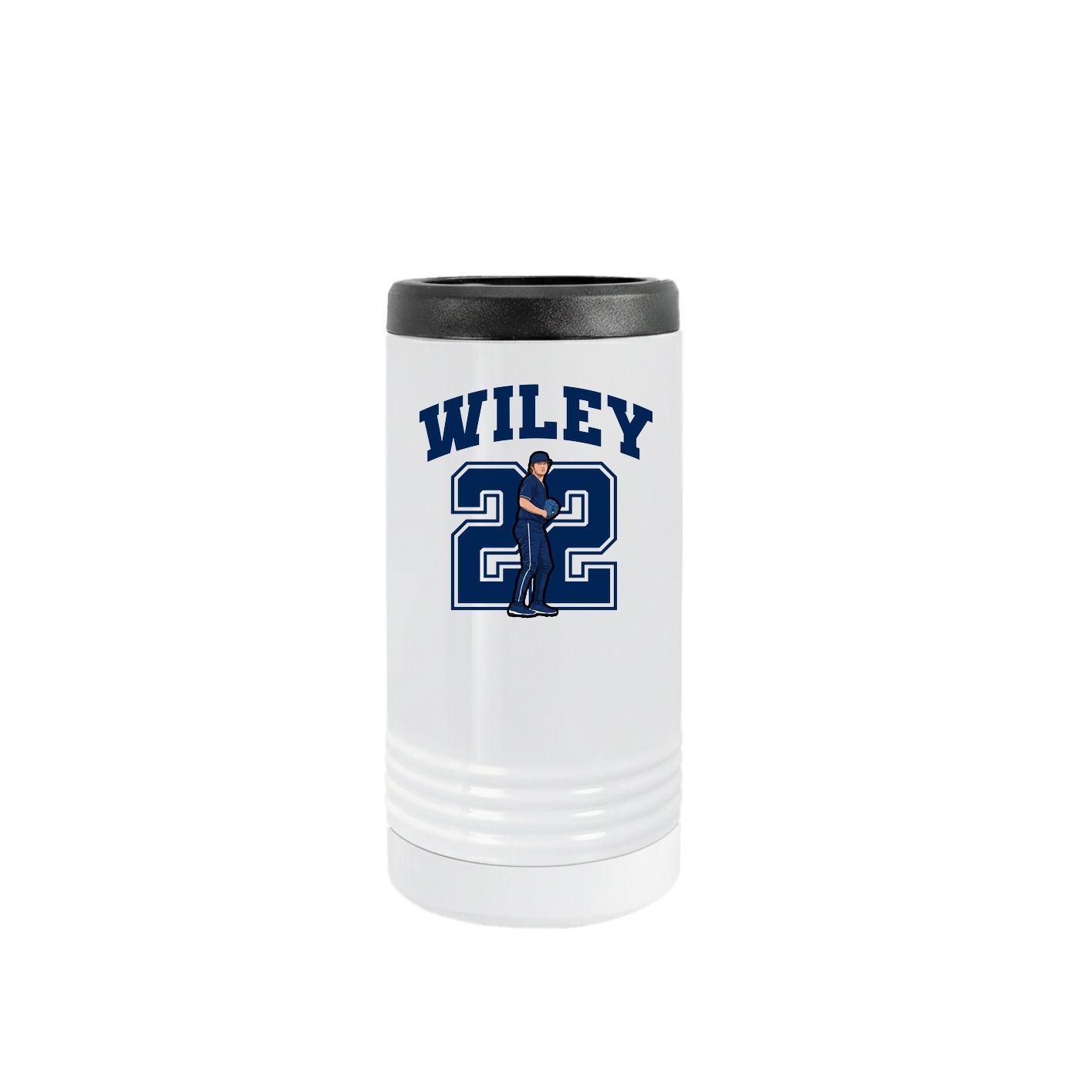 Slim Beverage Holder — Number in White