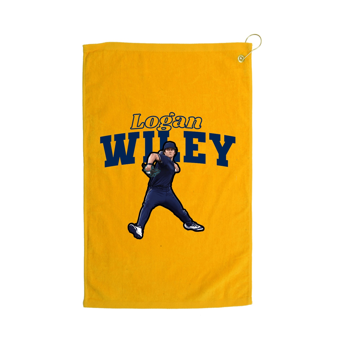 Golf Towel — Name Arch in Gold