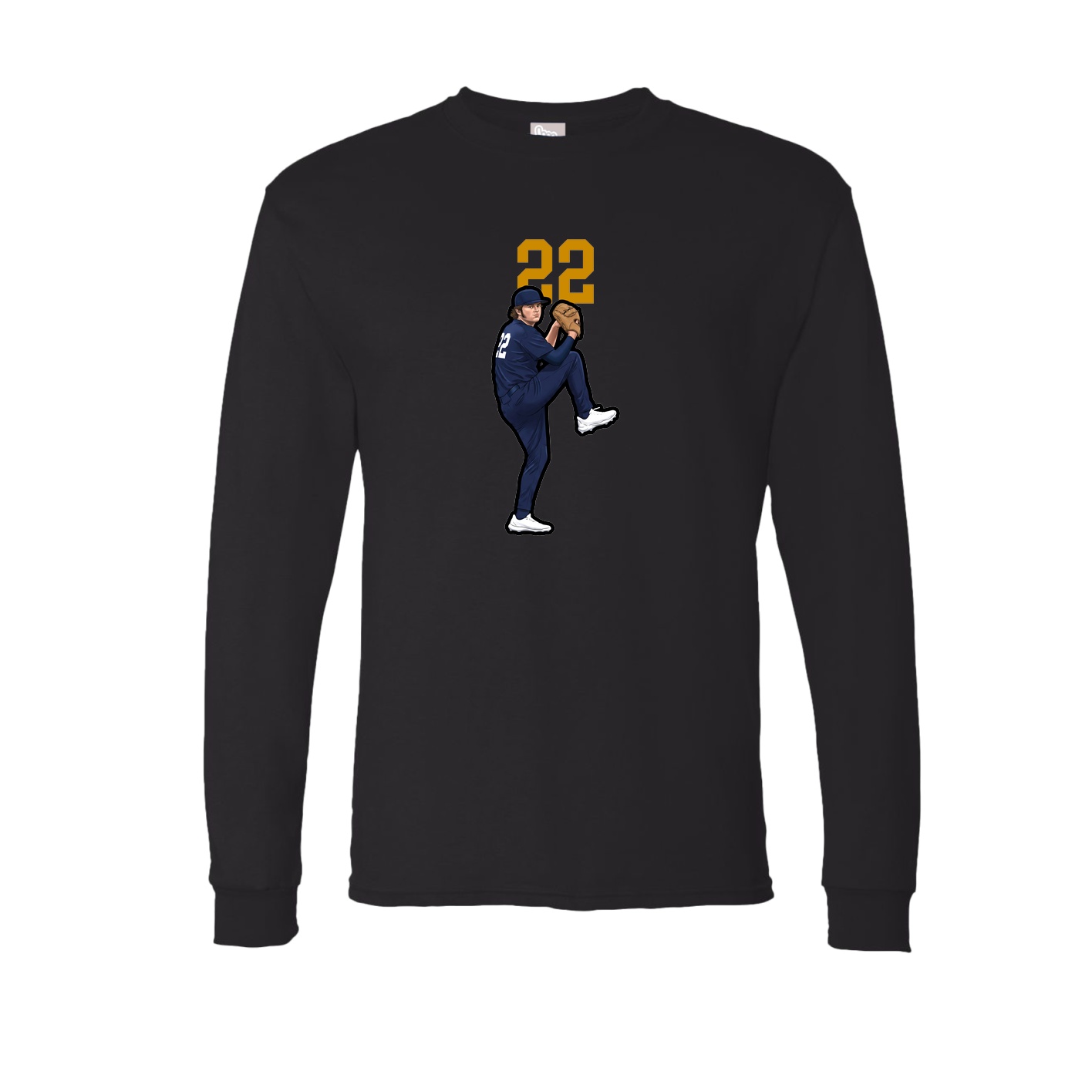 Long Sleeve Tee — Number Top in Black