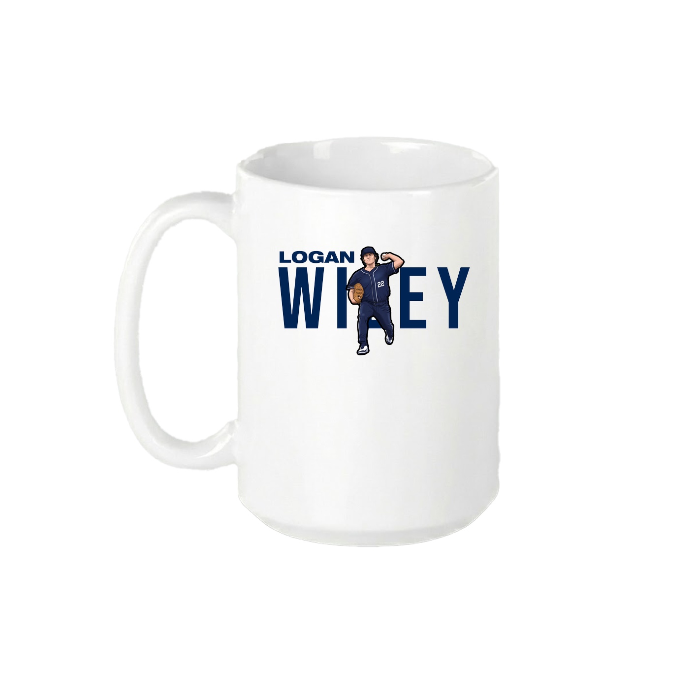 15oz Coffee Mug — Player Name in White
