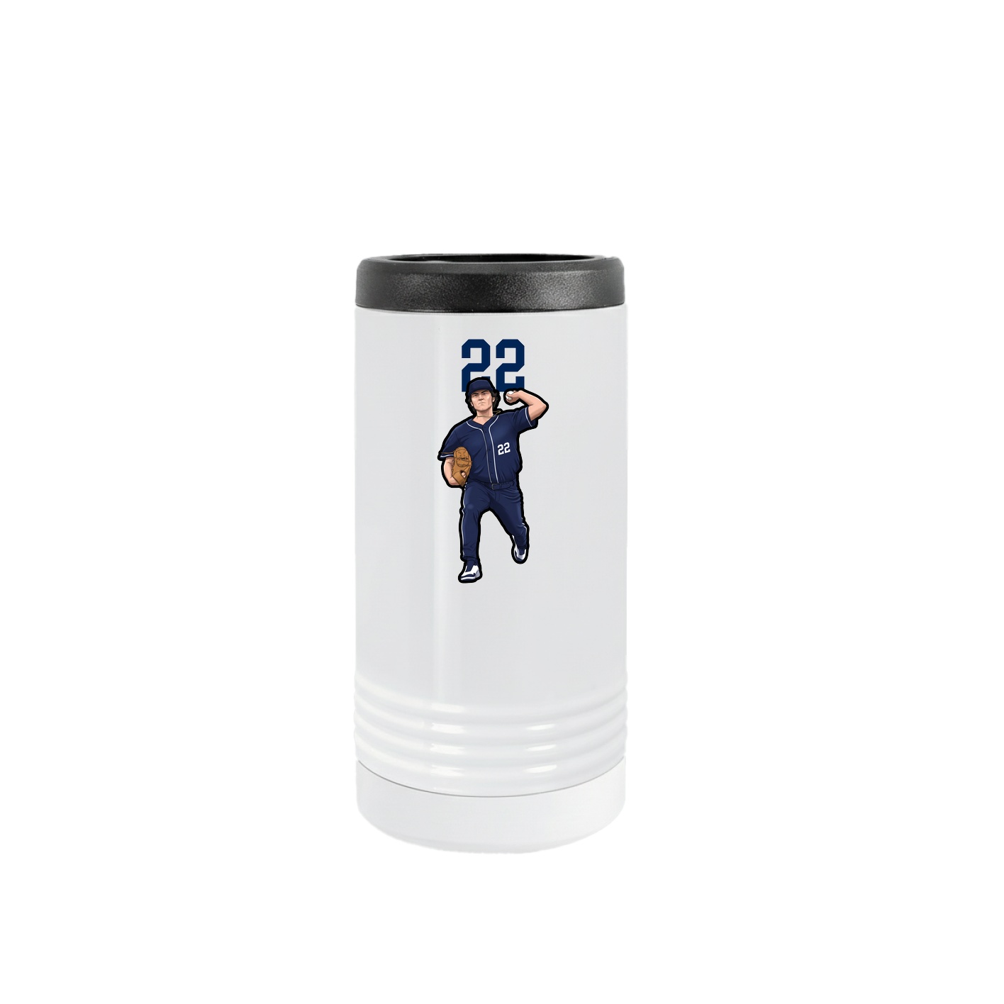 Slim Beverage Holder — Number Top in White
