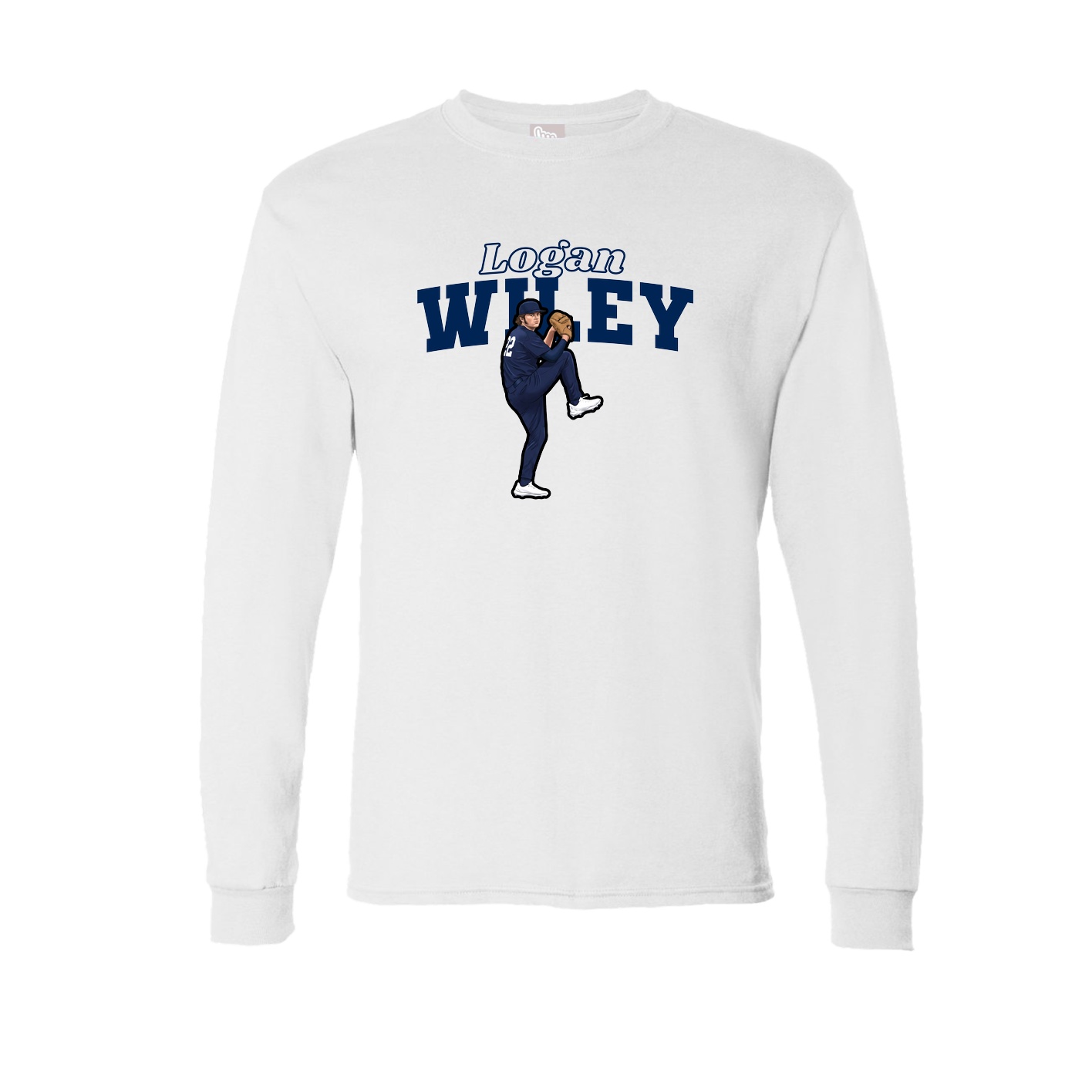 Long Sleeve Tee — Name Arch in White