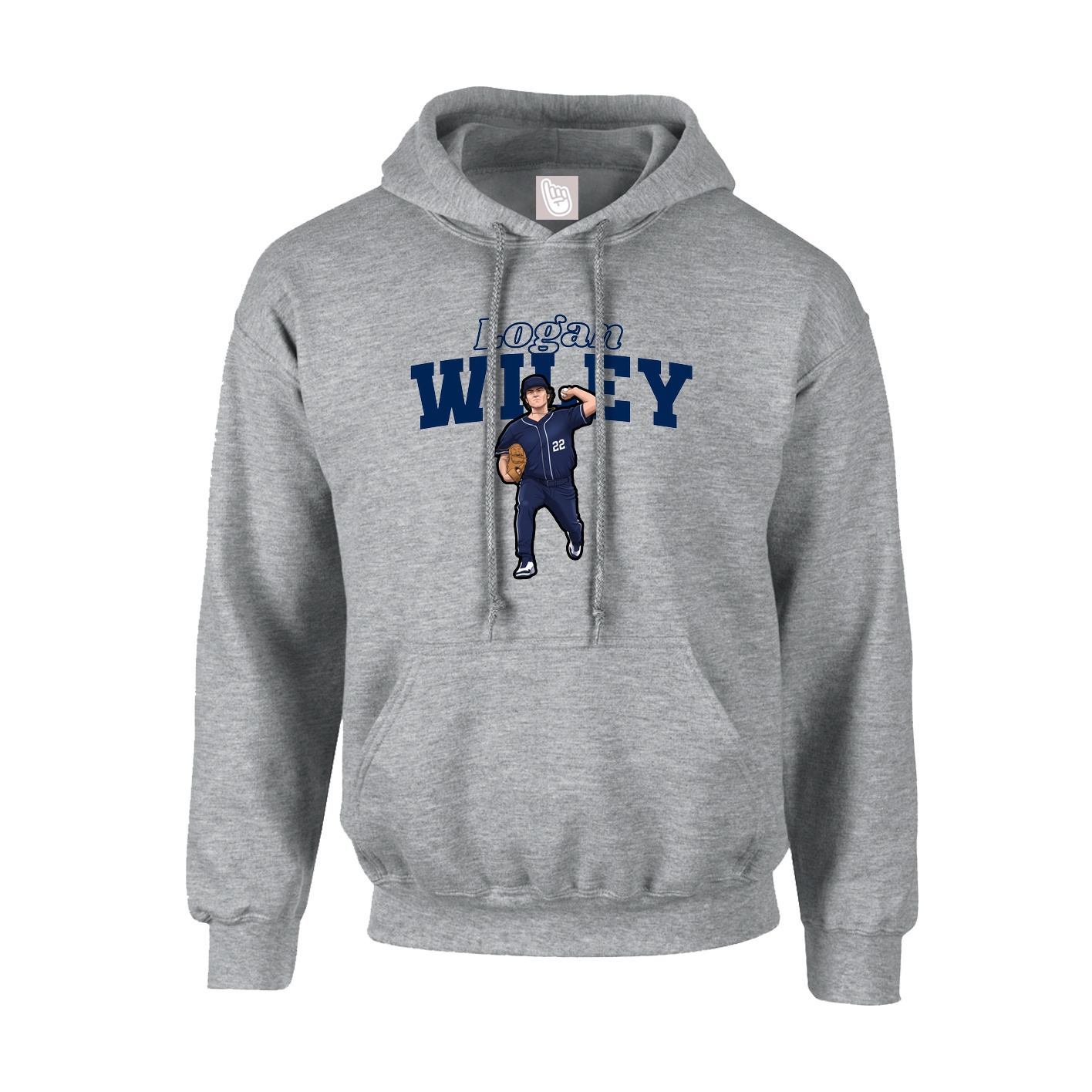 Hoodie — Name Arch in Grey