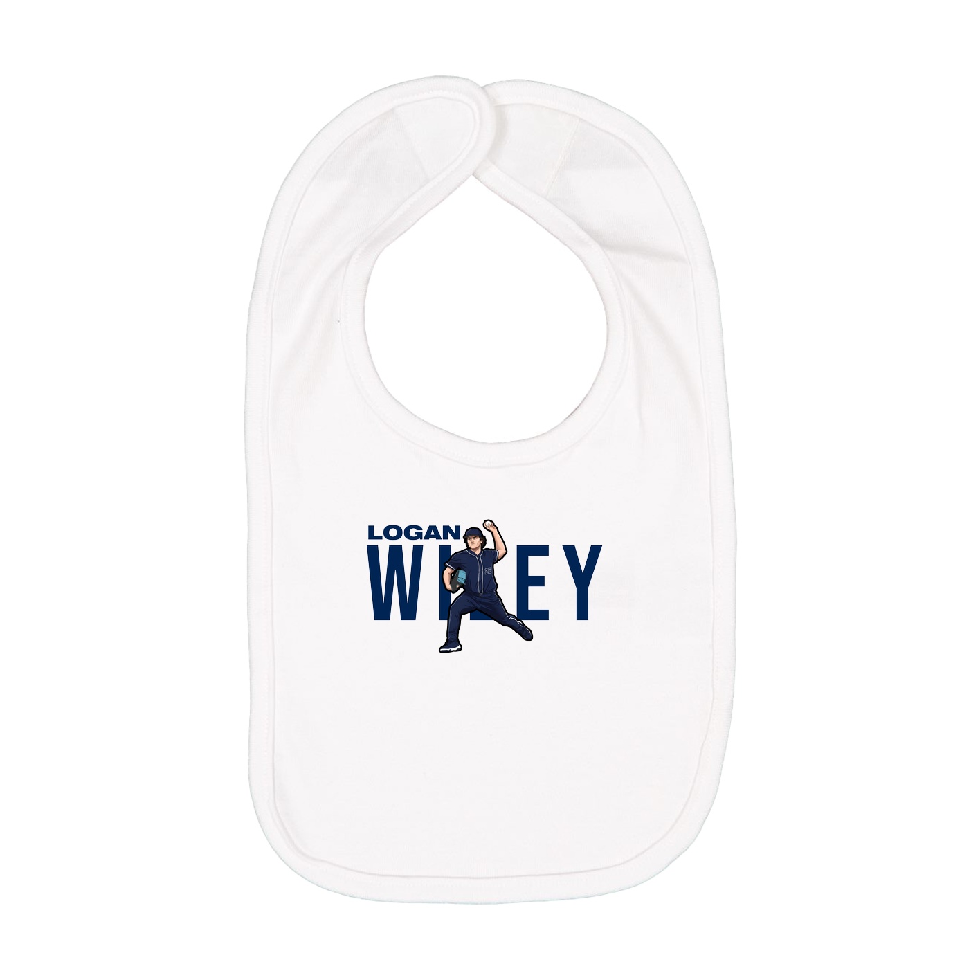 Infant Bib — Player Name in White