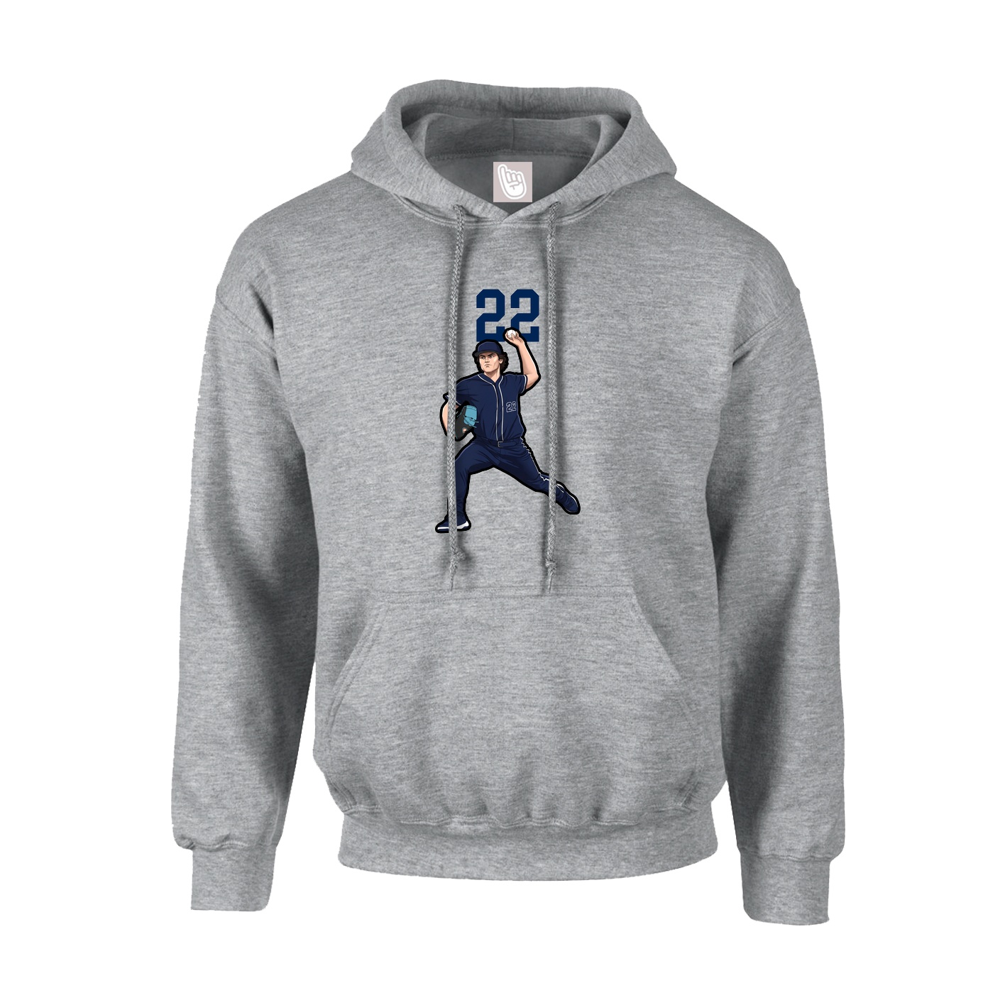 Youth Hoodie — Number Top in Grey