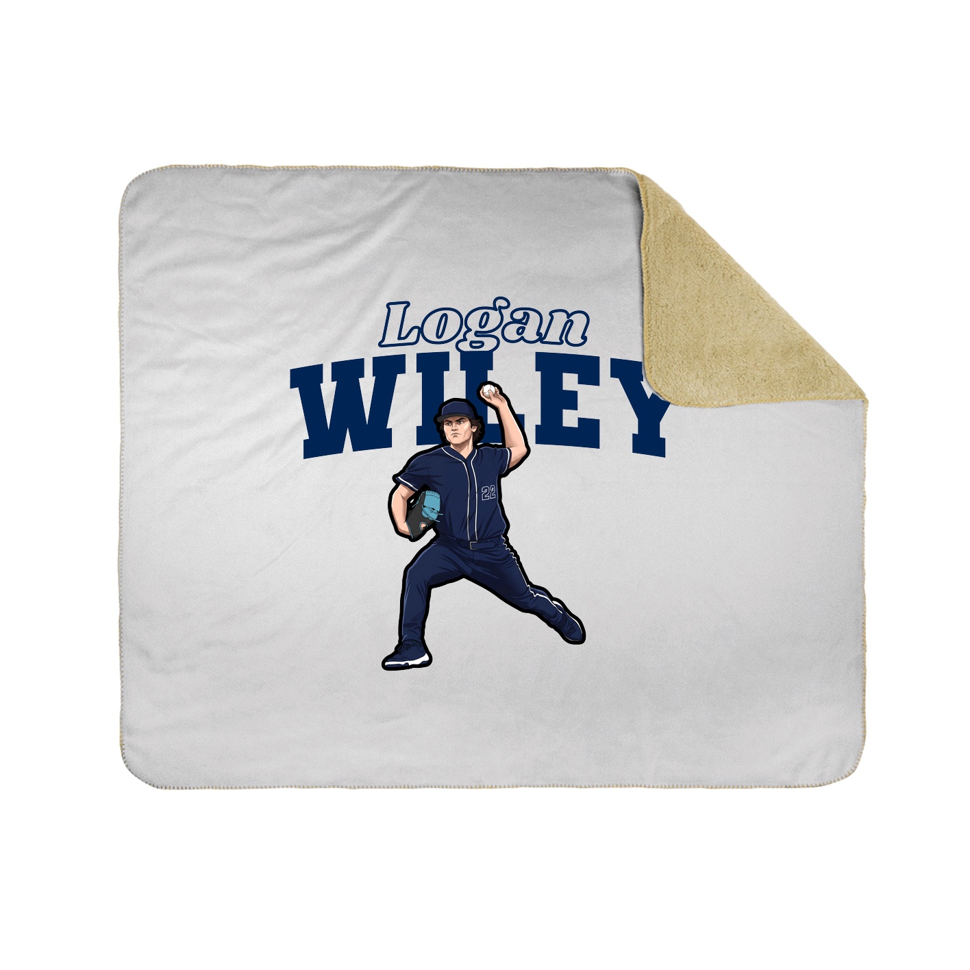 Throw Blanket — Name Arch in White