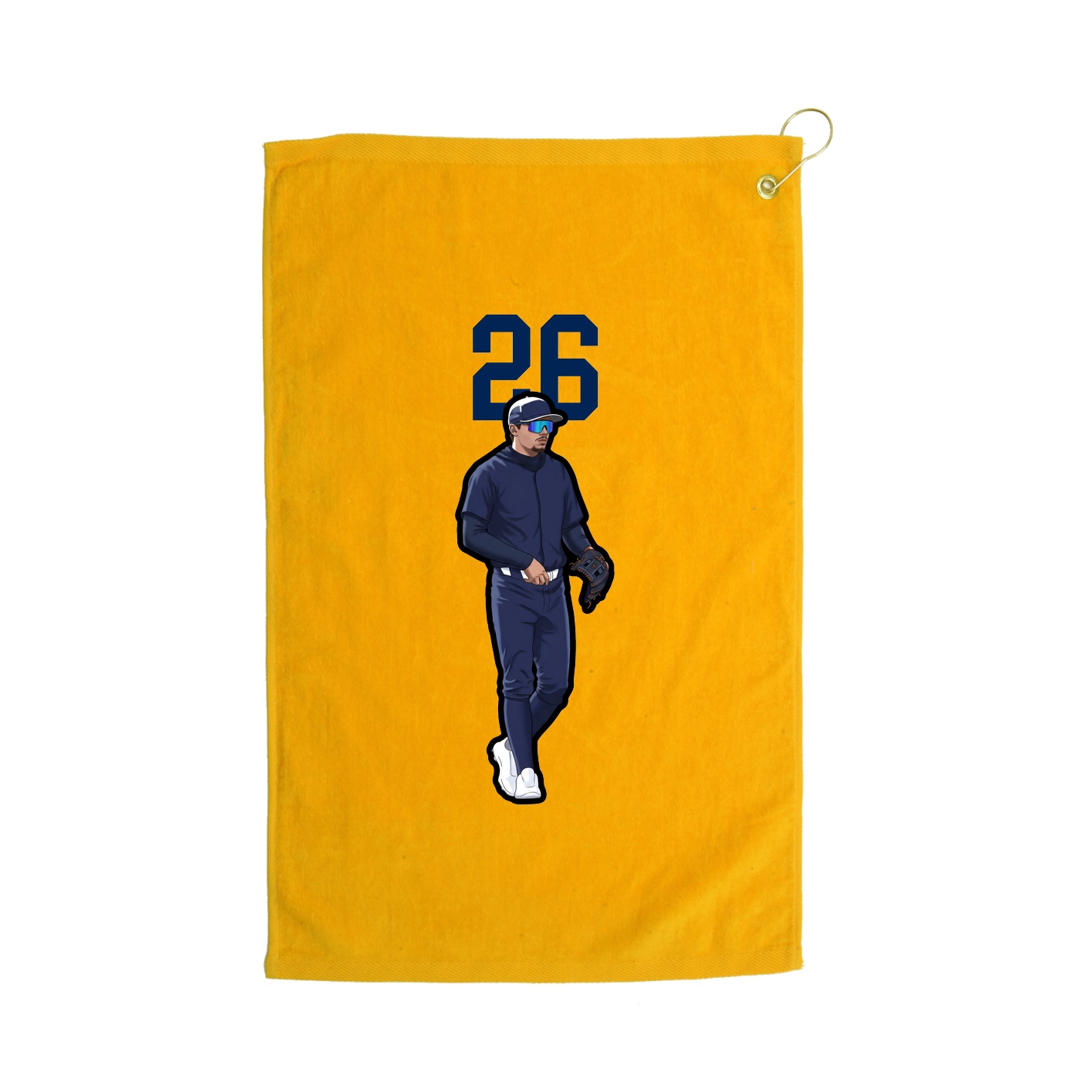 Golf Towel — Number Top in Gold