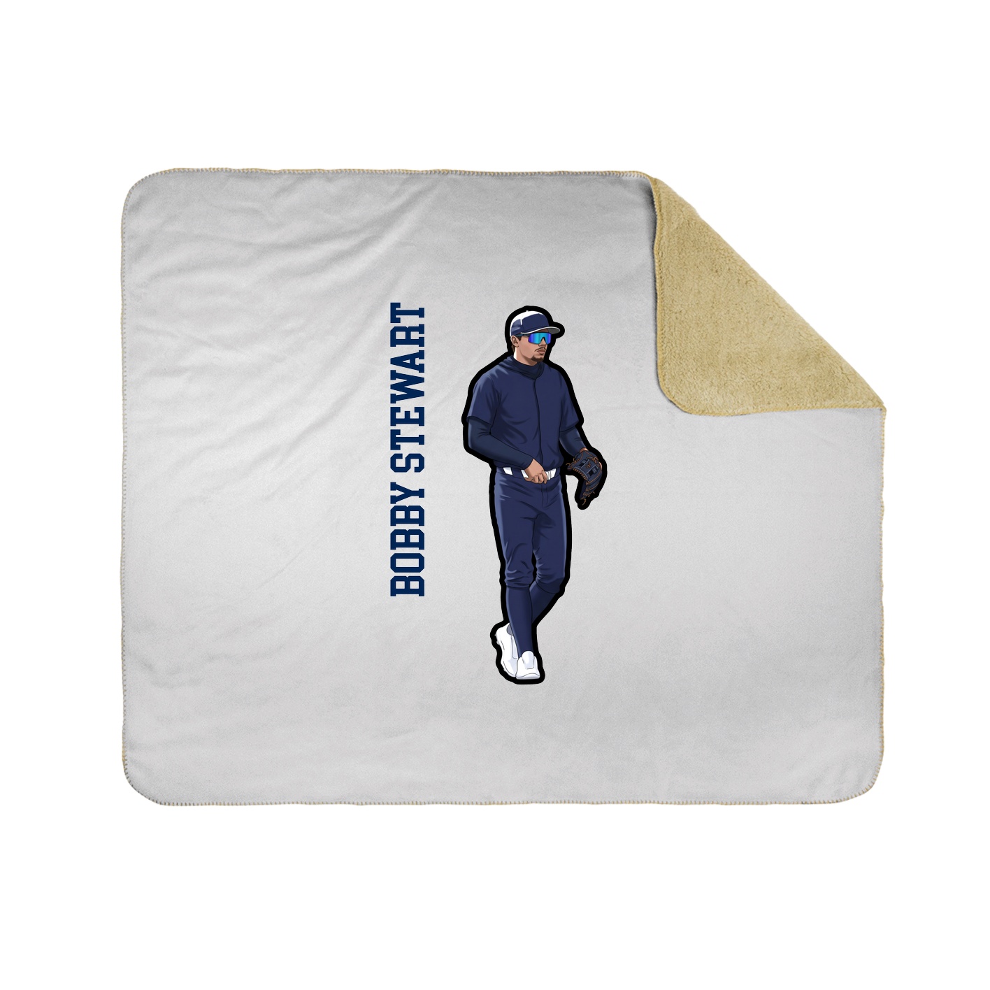 Throw Blanket — Name Vertical in White