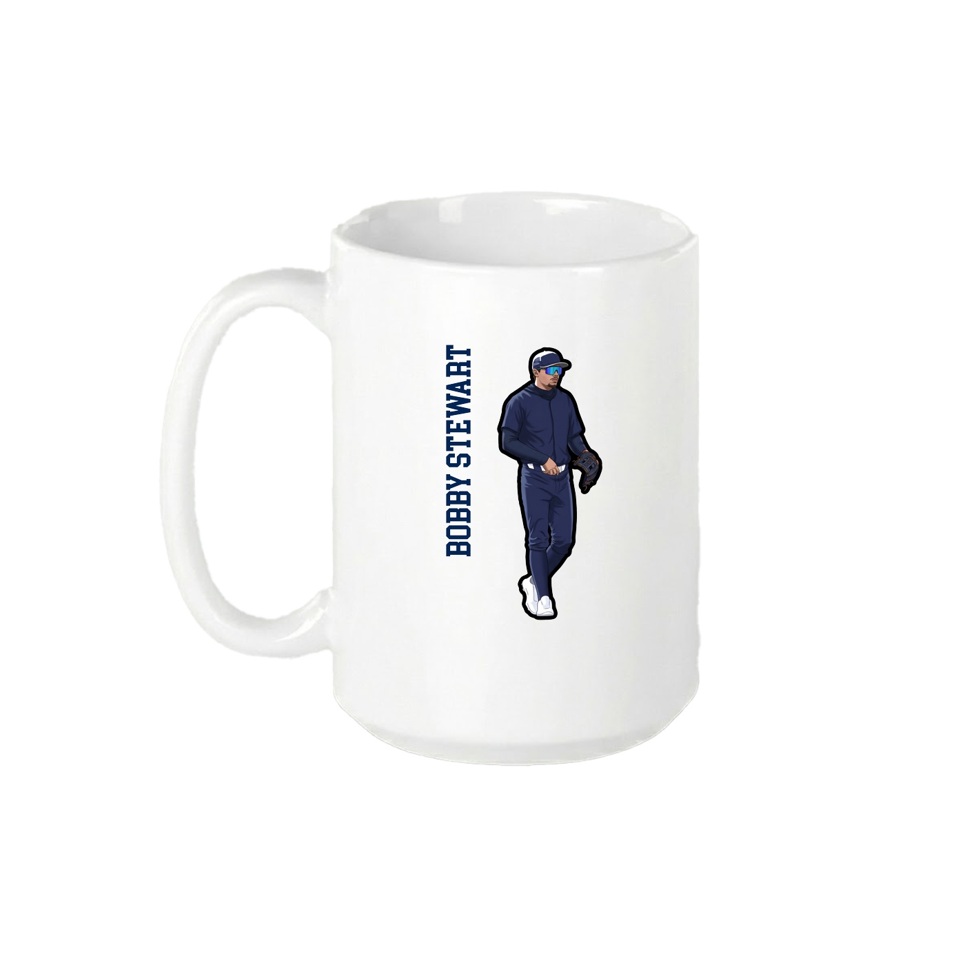 15oz Coffee Mug — Name Vertical in White