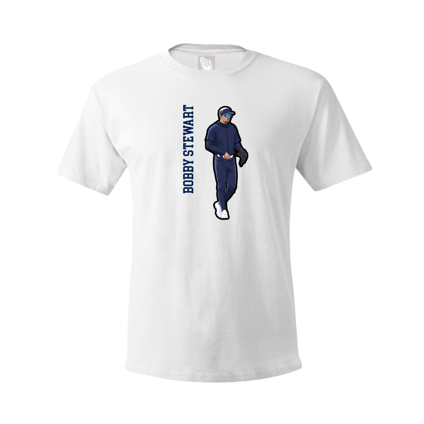 Youth Tee — Name Vertical in White
