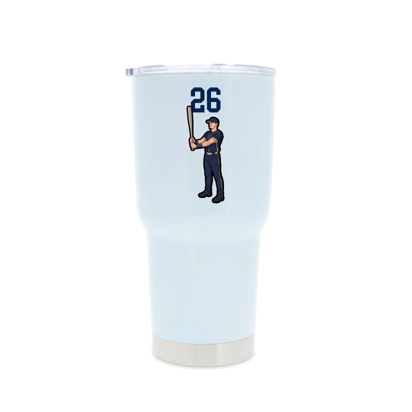30oz Stainless Steel Tumbler — Number Top in White