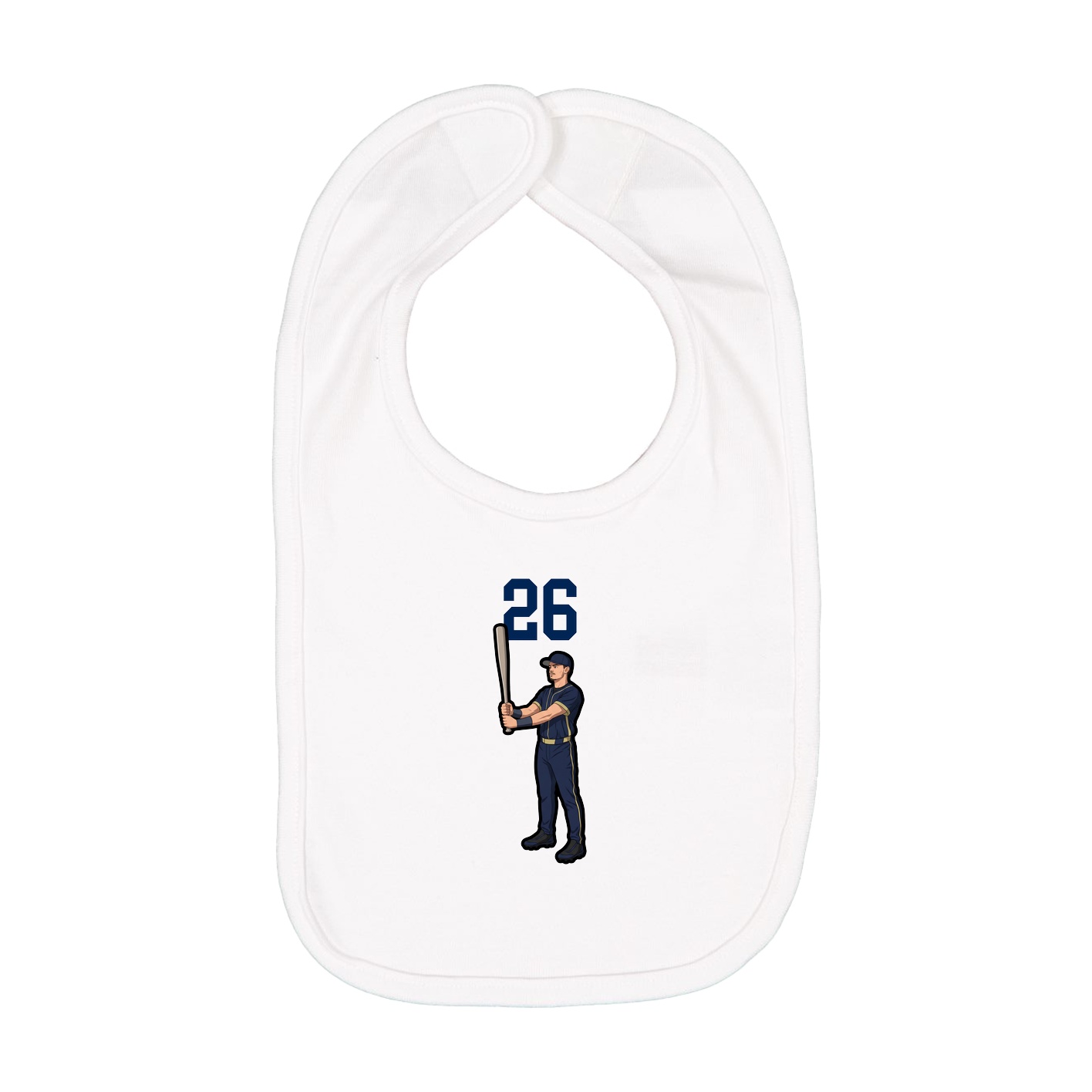 Infant Bib — Number Top in White