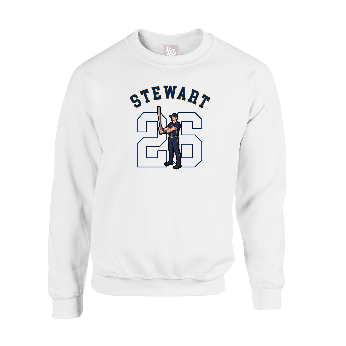 Fleece Crew — Shirsey Arch in White