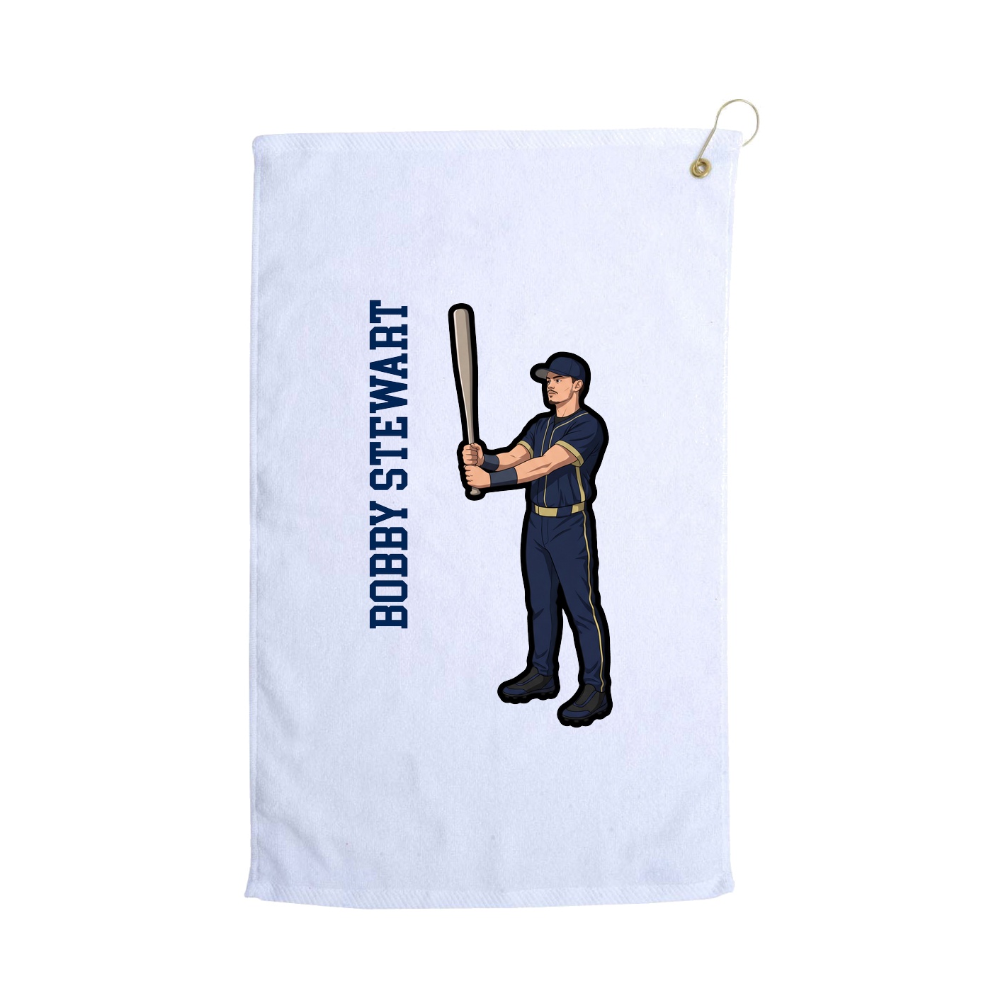 Golf Towel — Name Vertical in White