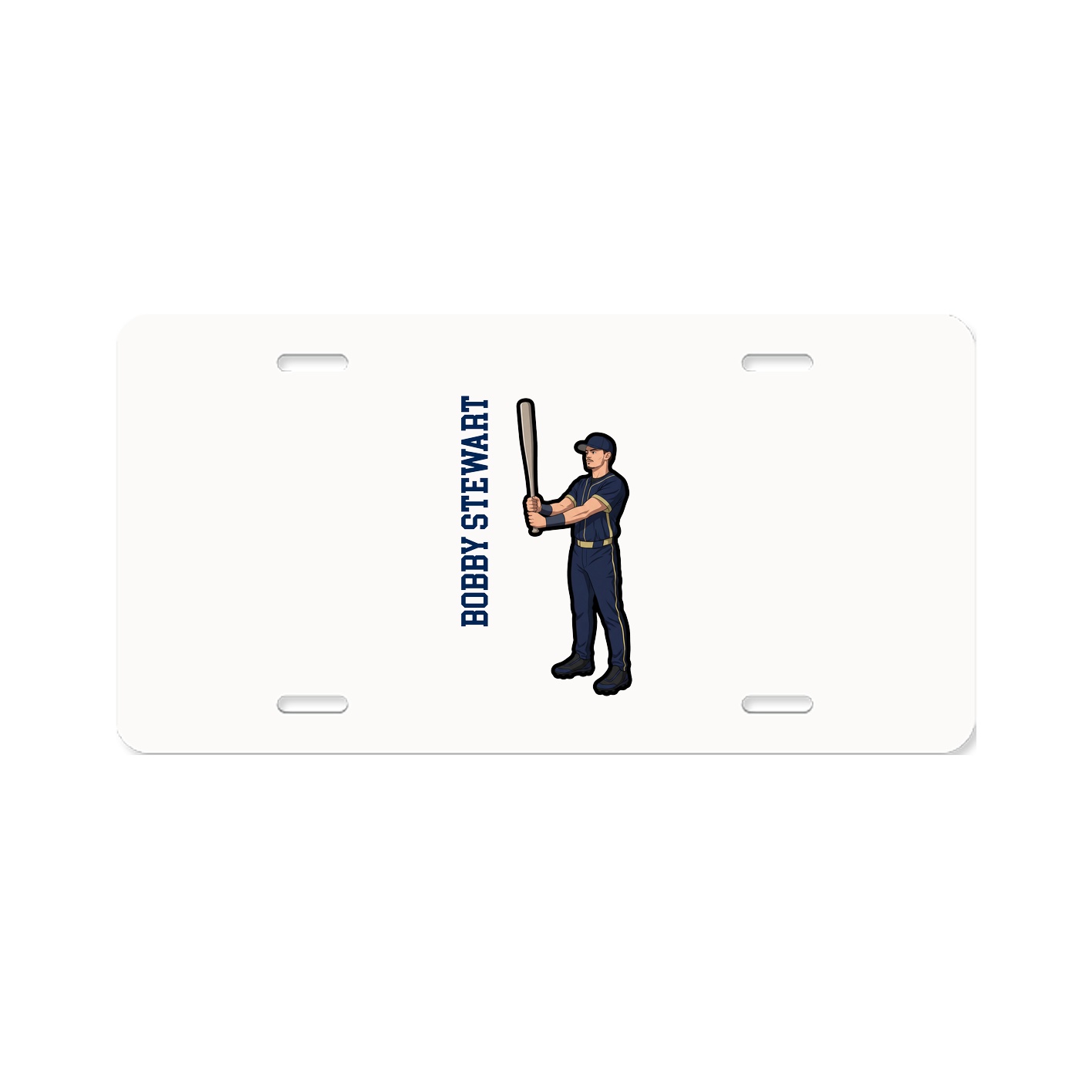 License Plate — Name Vertical in Classic