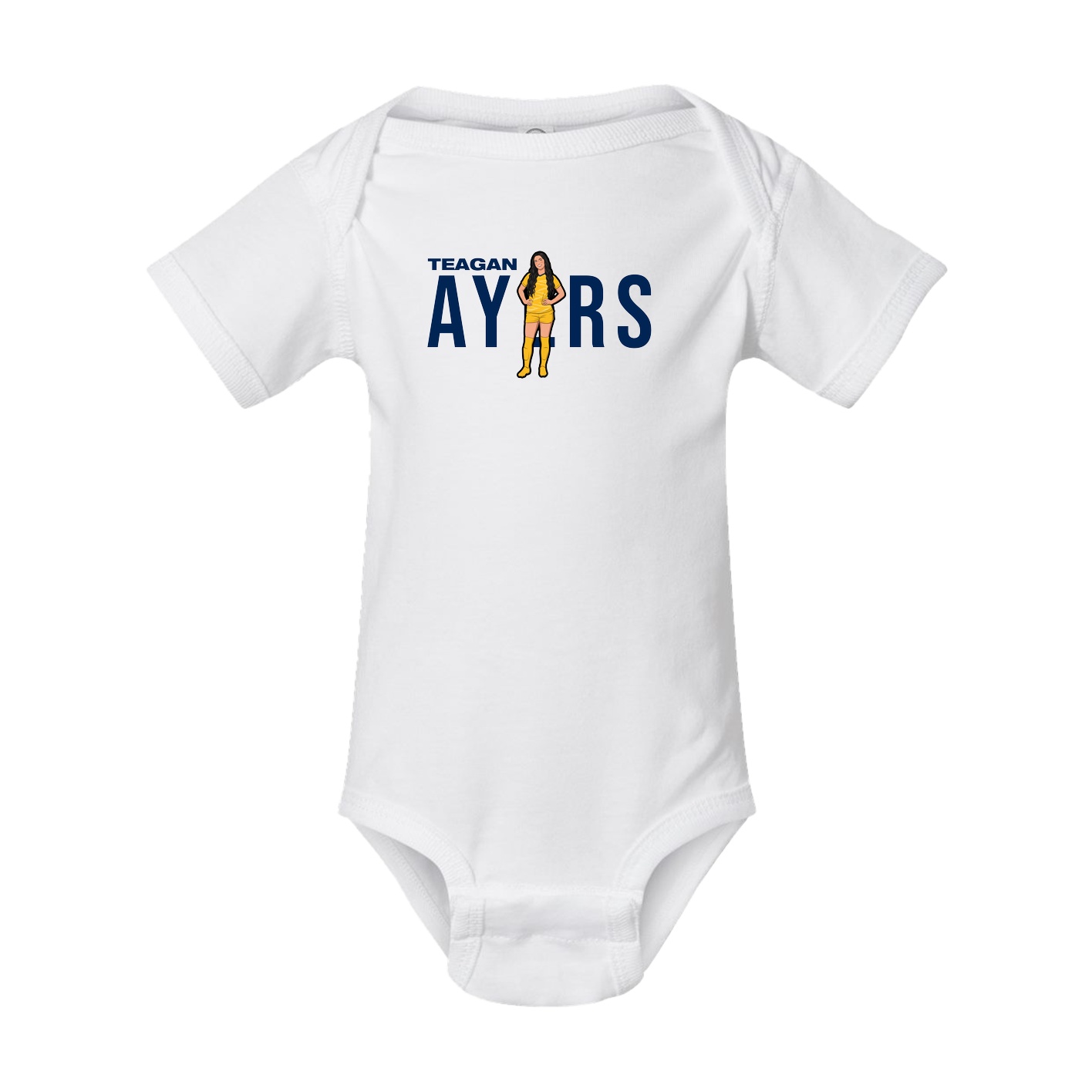 Baby Onesie — Player Name in White