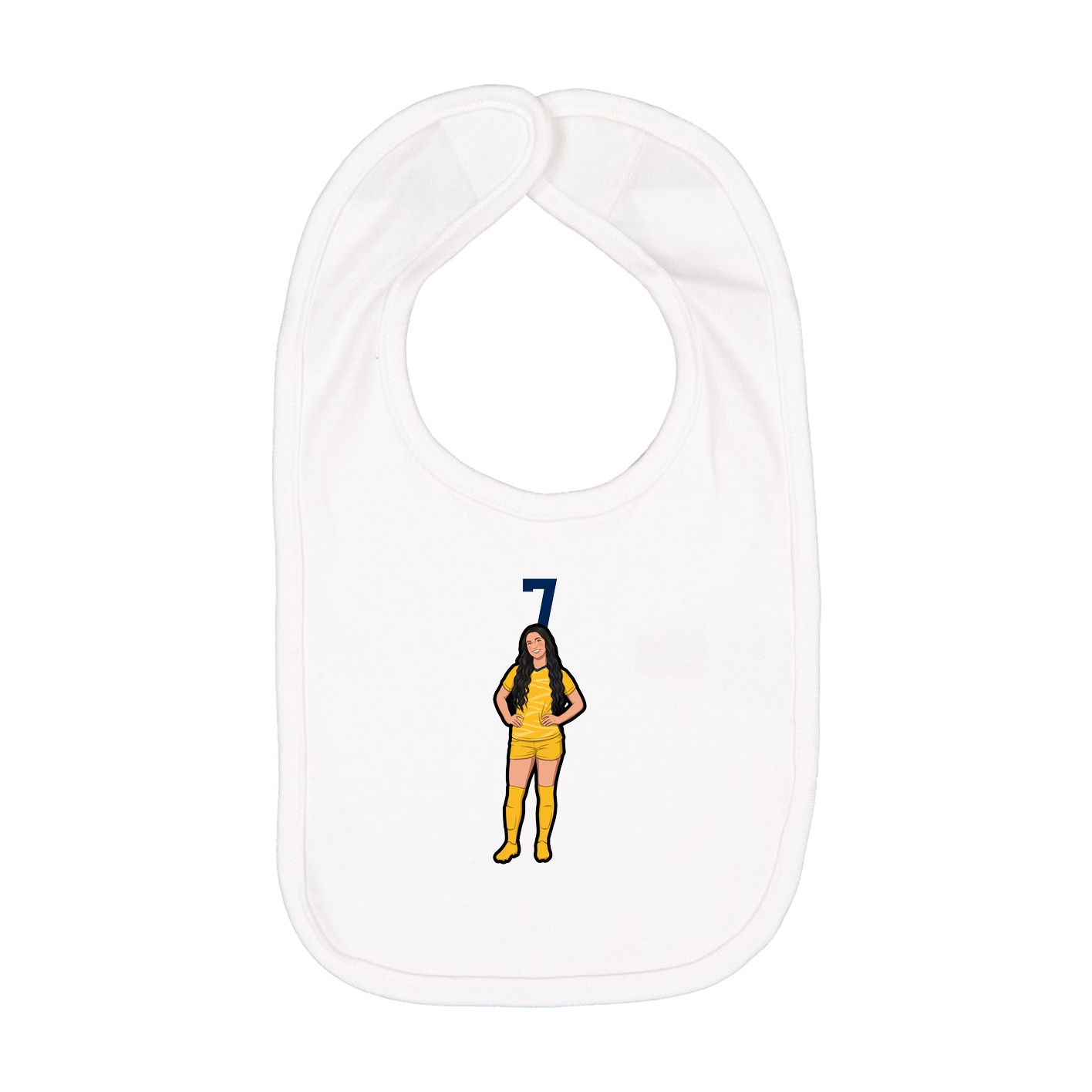 Infant Bib — Number Top in White