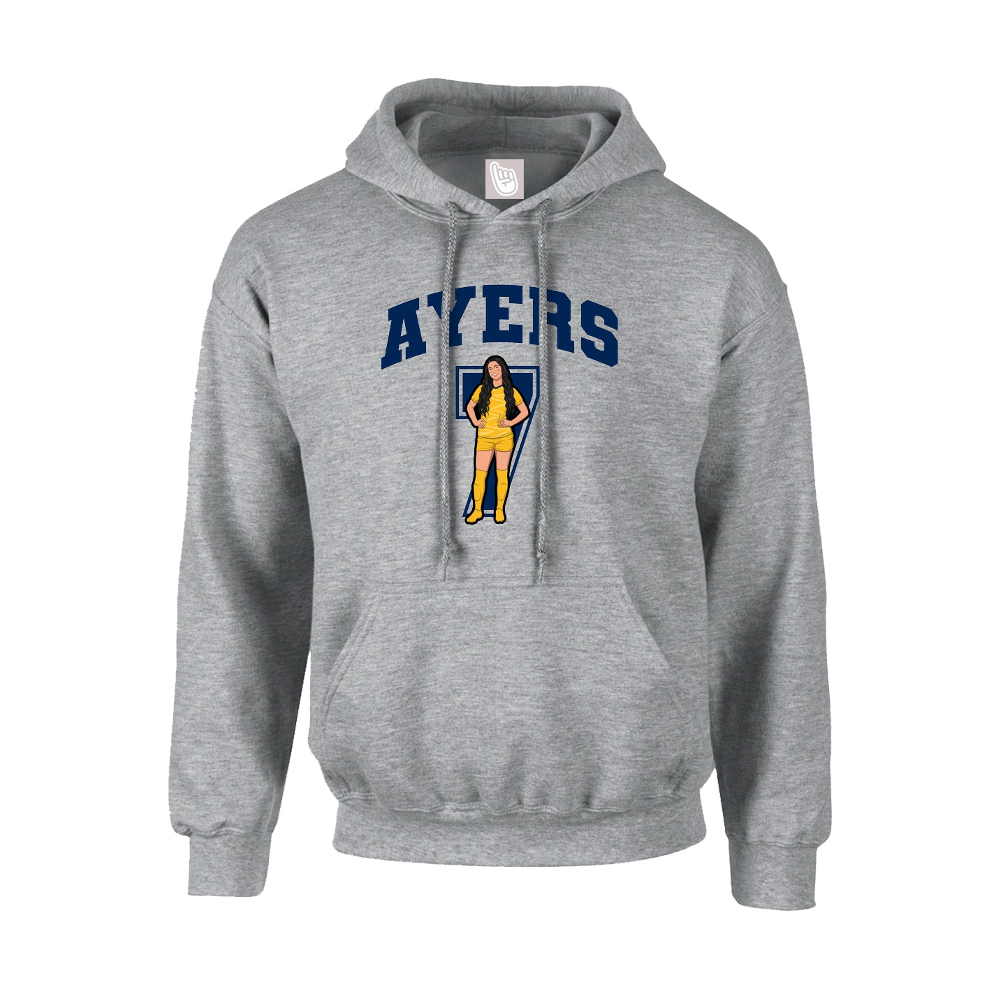 Youth Hoodie — Number in Grey