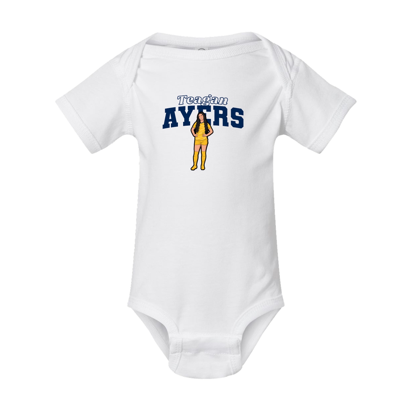 Baby Onesie — Name Arch in White