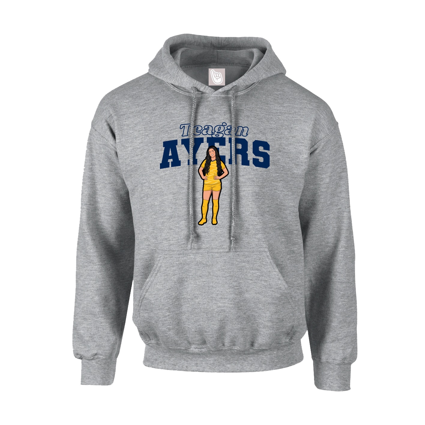 Hoodie — Name Arch in Grey