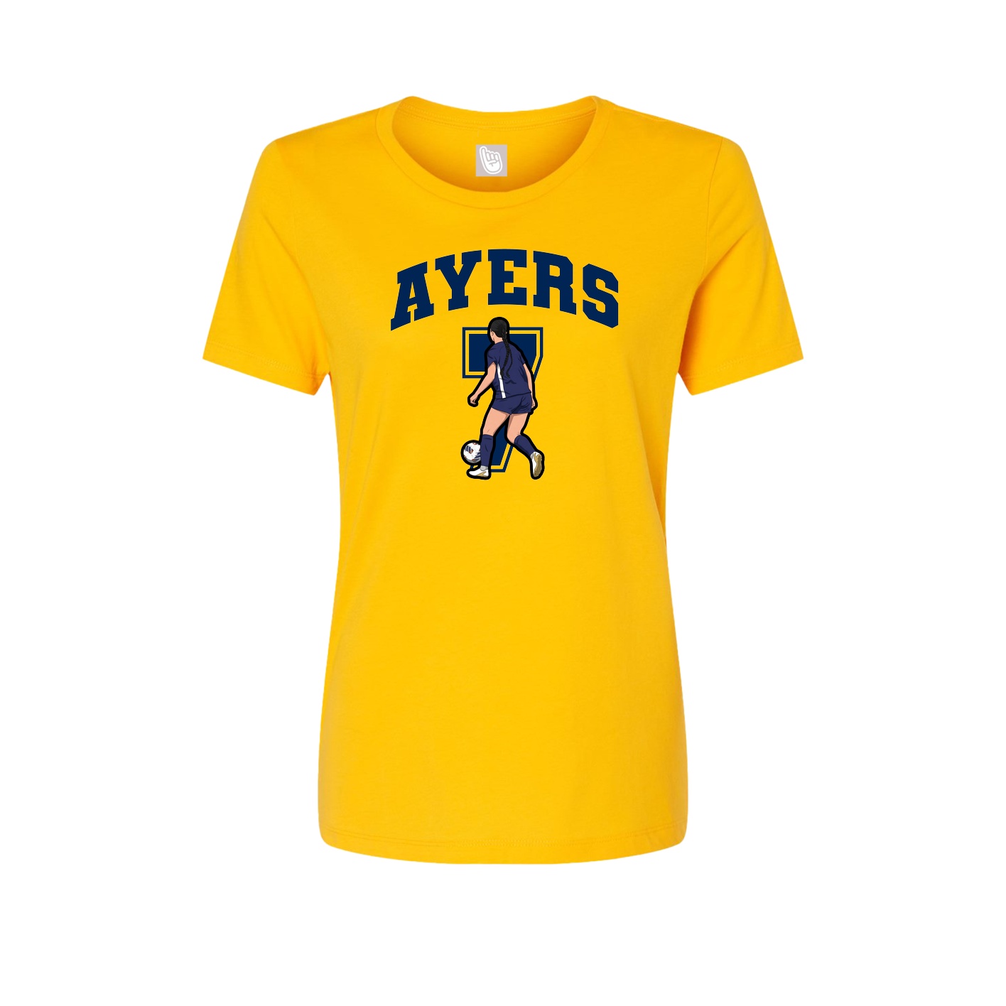Fitted Women's Tee — Number in Gold