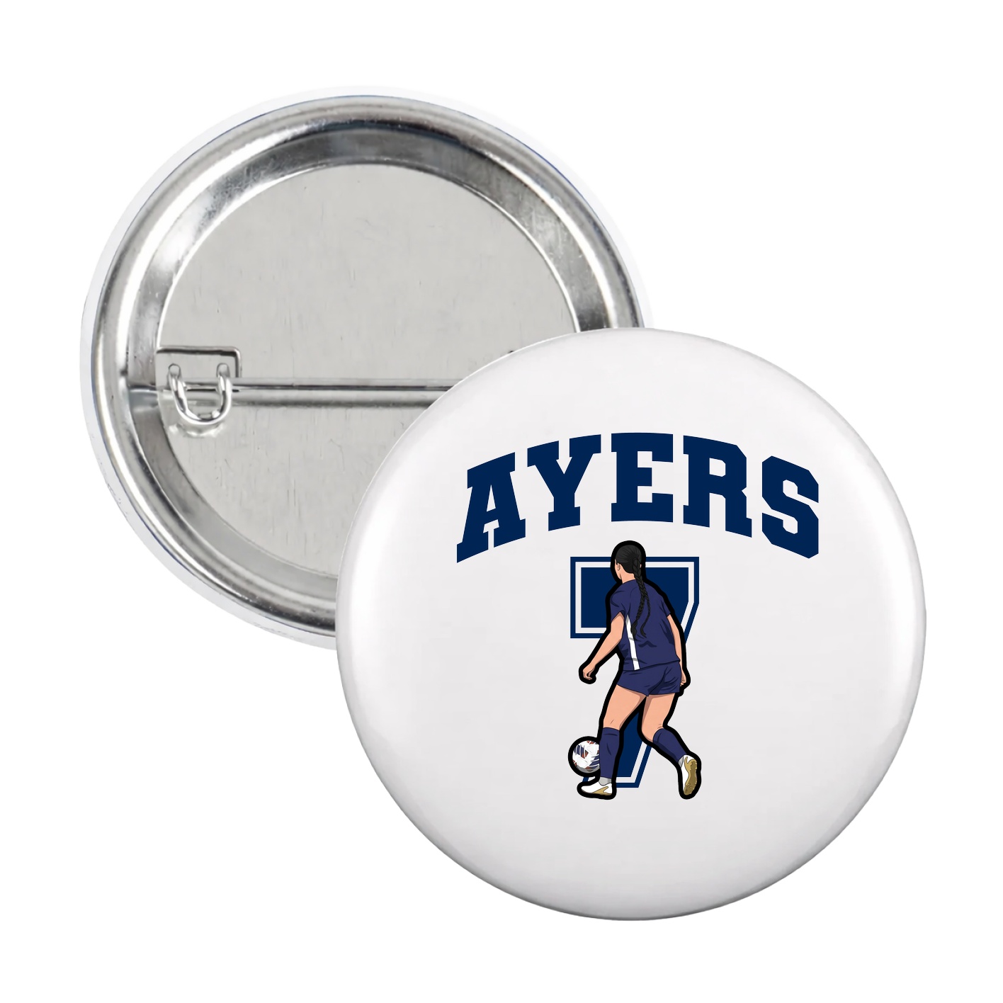 Game Day Button — Number in White