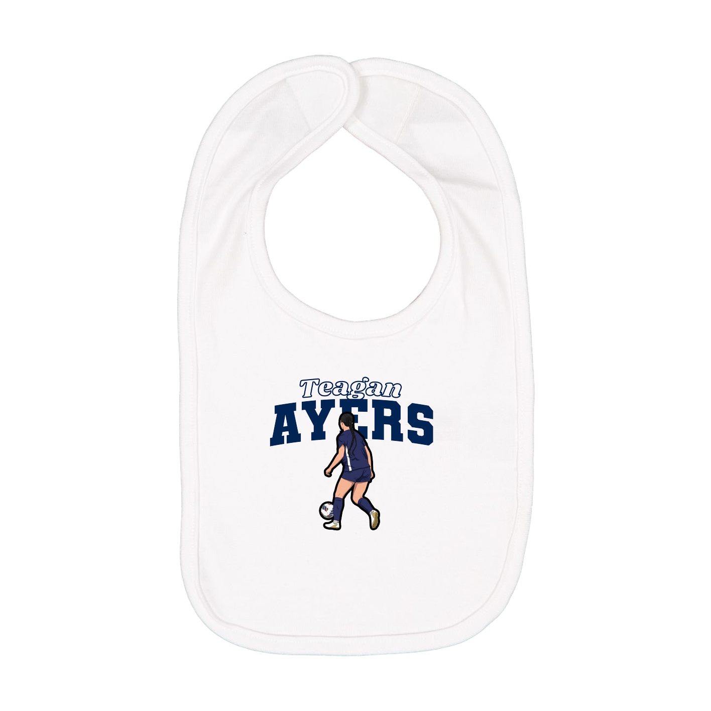 Infant Bib — Name Arch in White