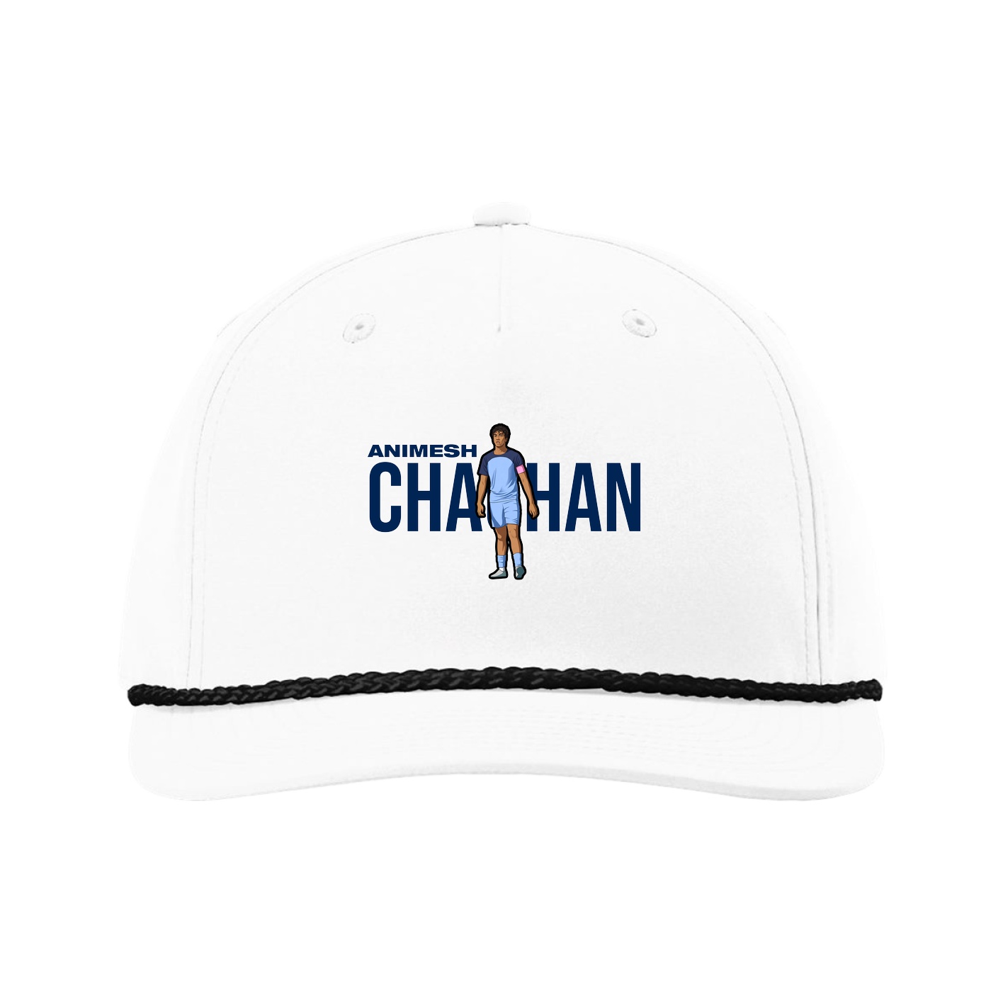 Five-Panel Classic Rope Cap — Player Name in White