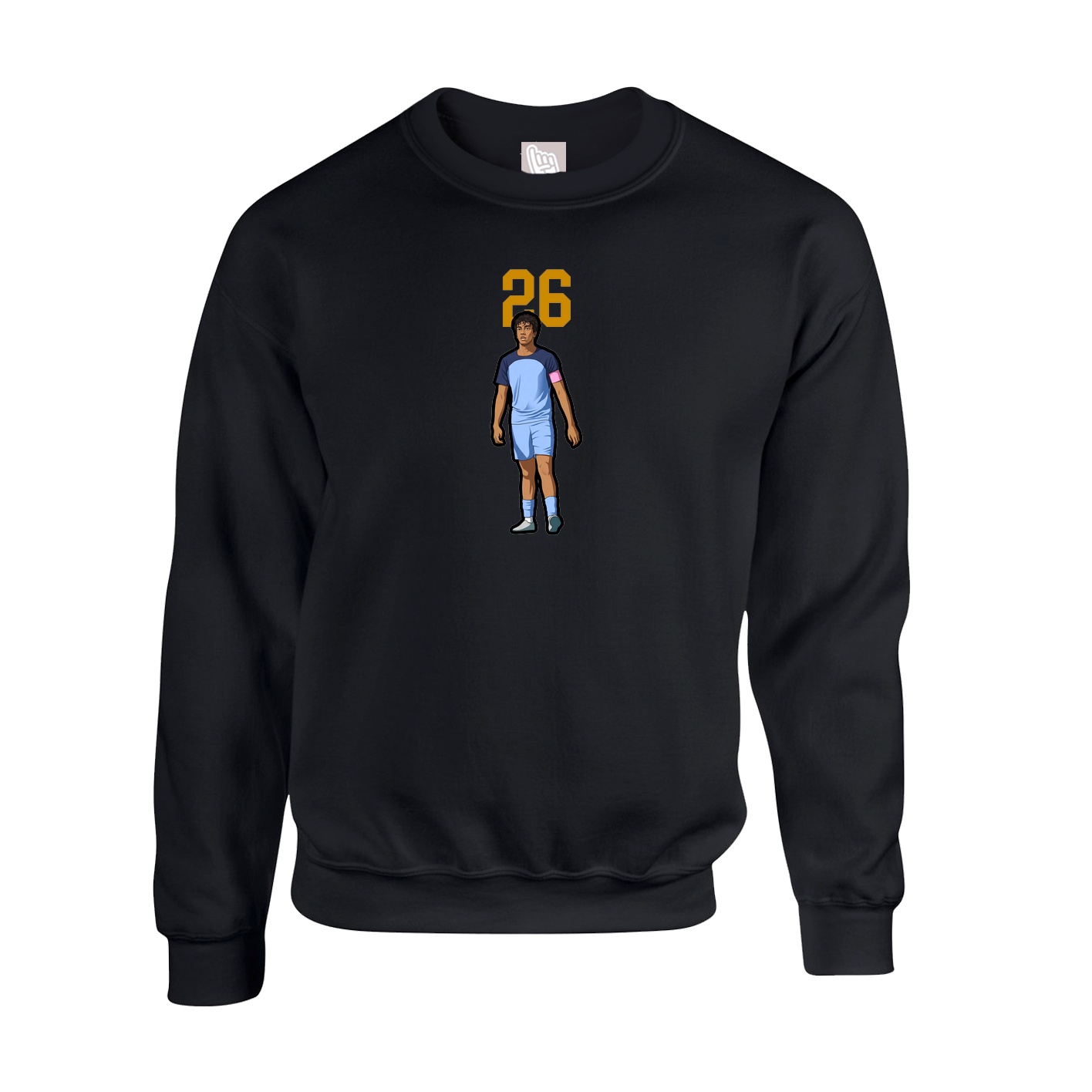 Fleece Crew — Number Top in Black