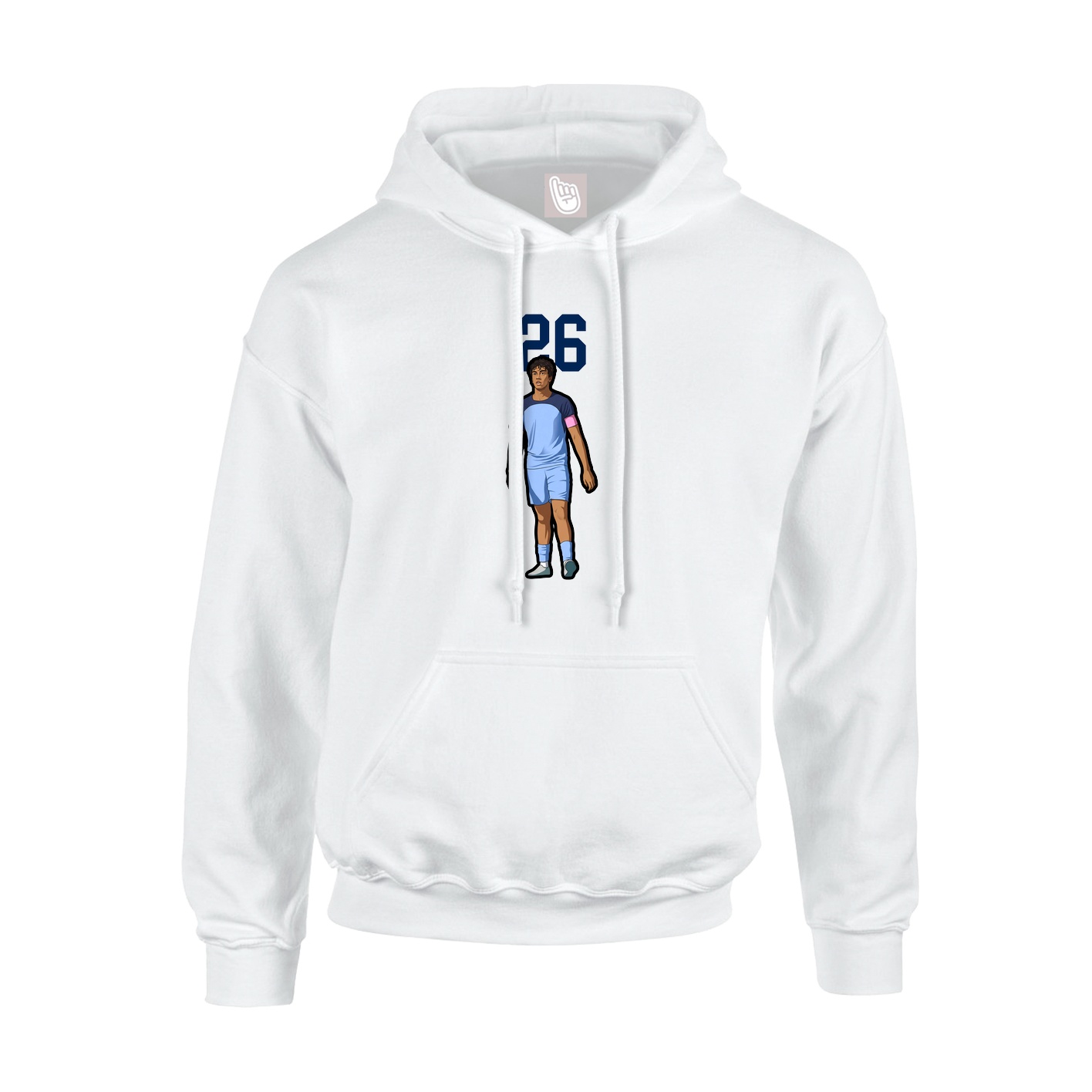 Youth Hoodie — Number Top in White