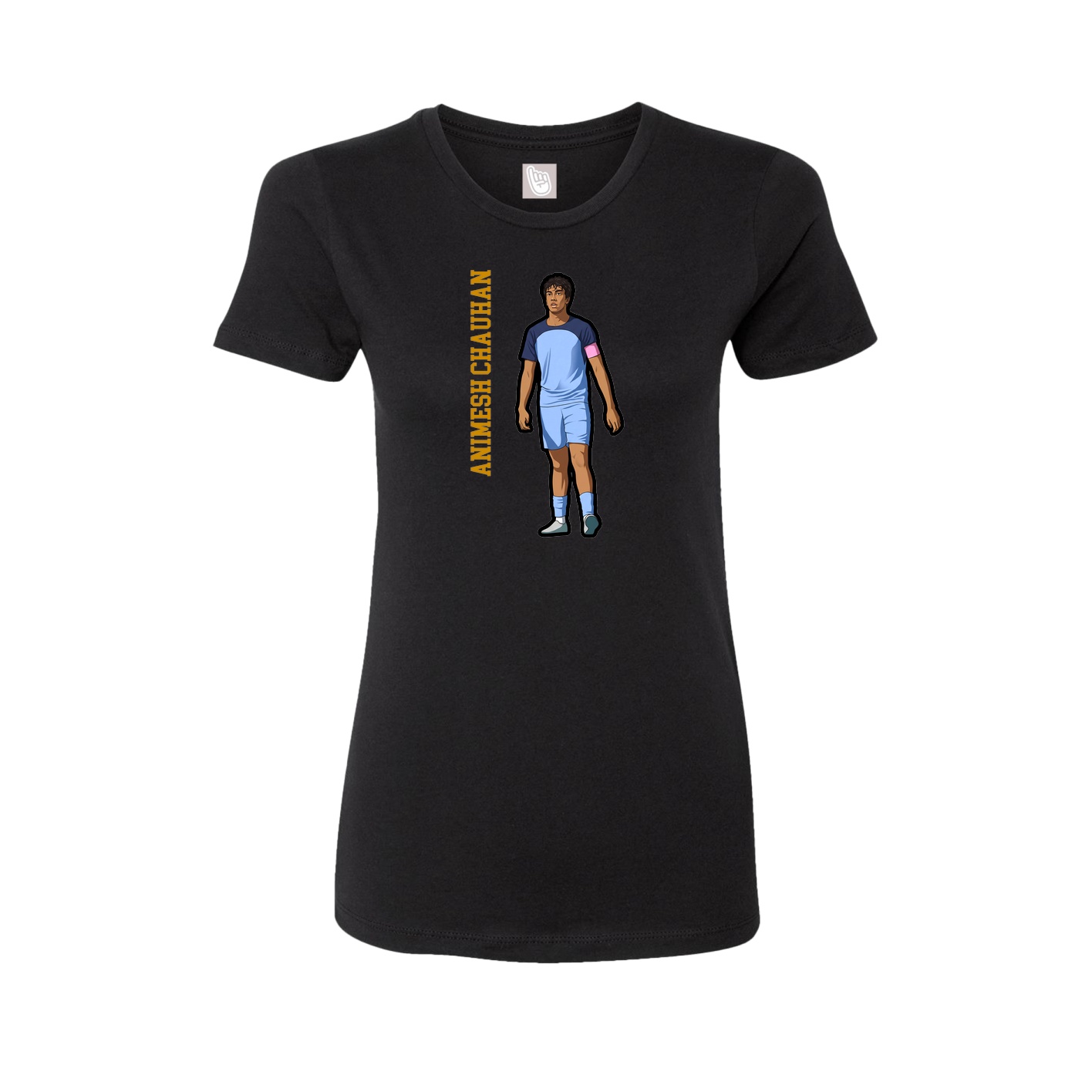 Fitted Women's Tee — Name Vertical in Black