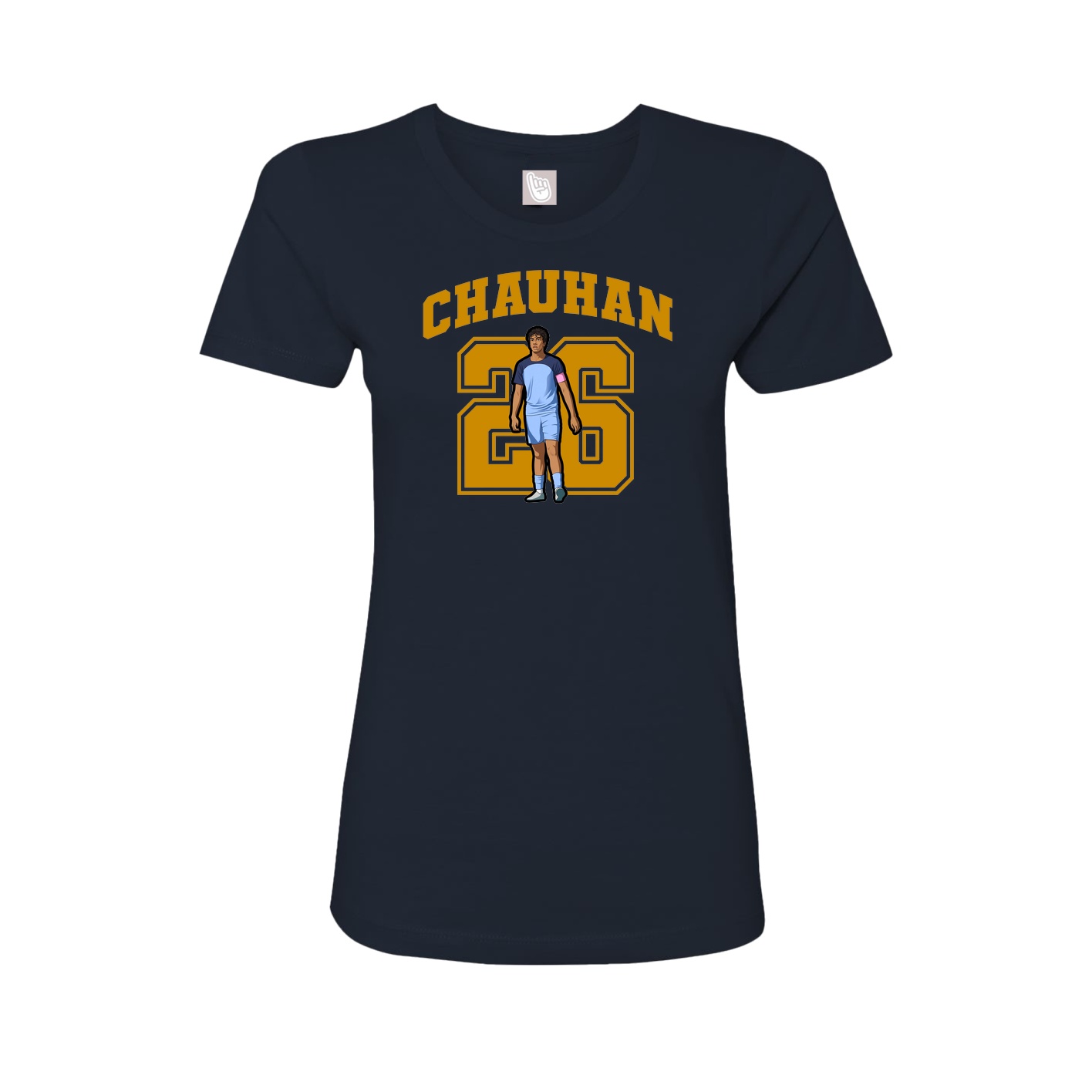 Fitted Women's Tee — Number in Navy