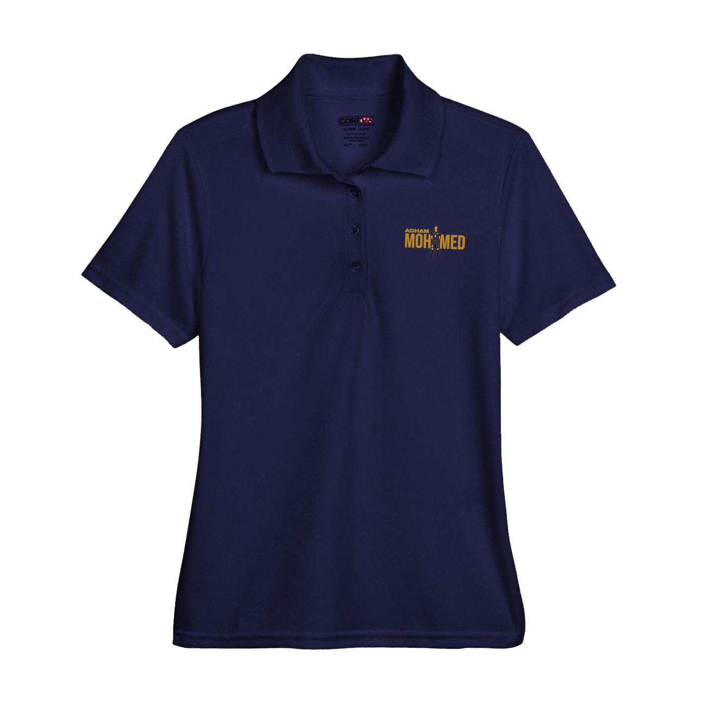 Womens Performance Polo — Player Name in Navy