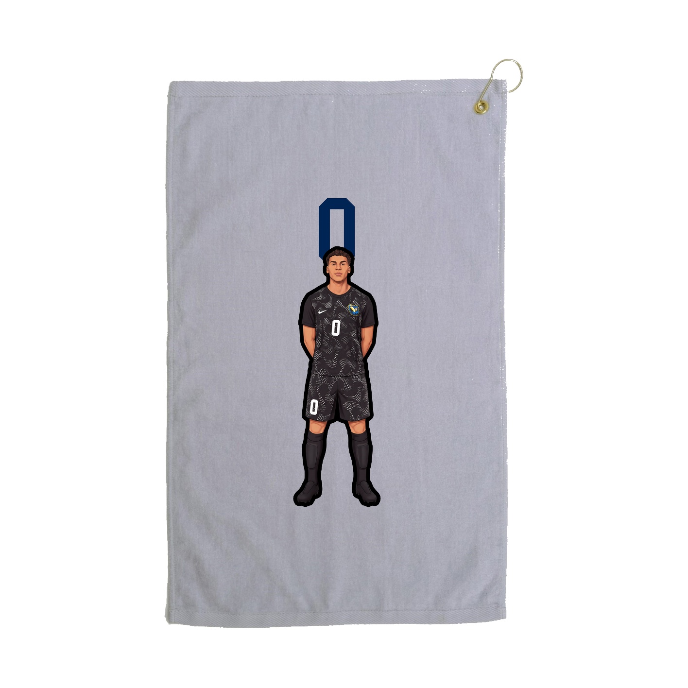 Golf Towel — Number Top in Grey