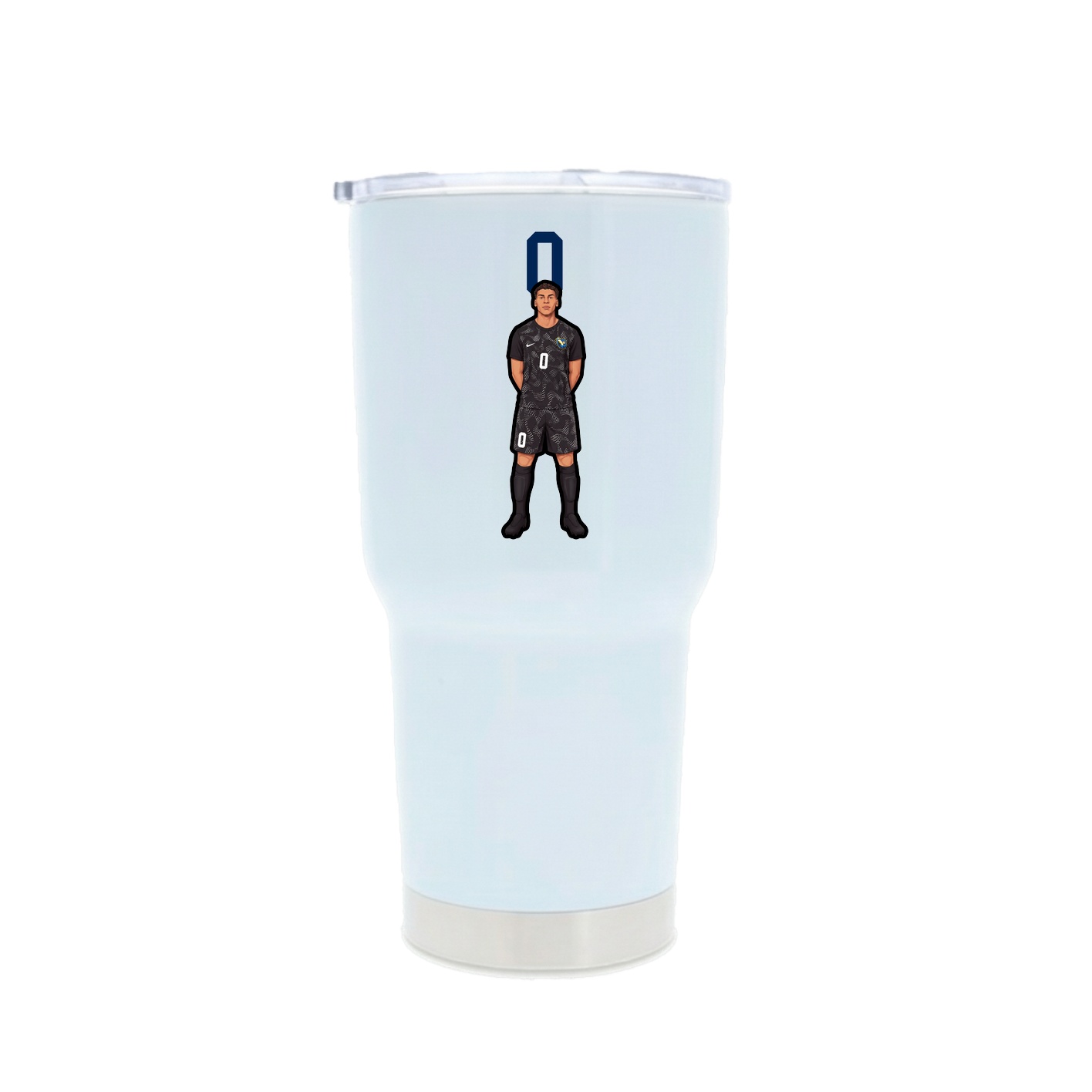 30oz Stainless Steel Tumbler — Number Top in White