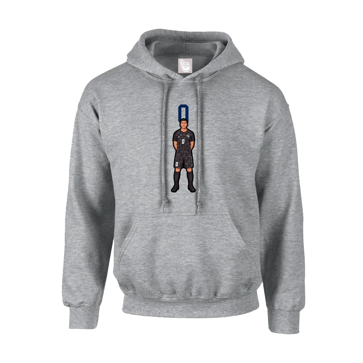 Hoodie — Number Top in Grey