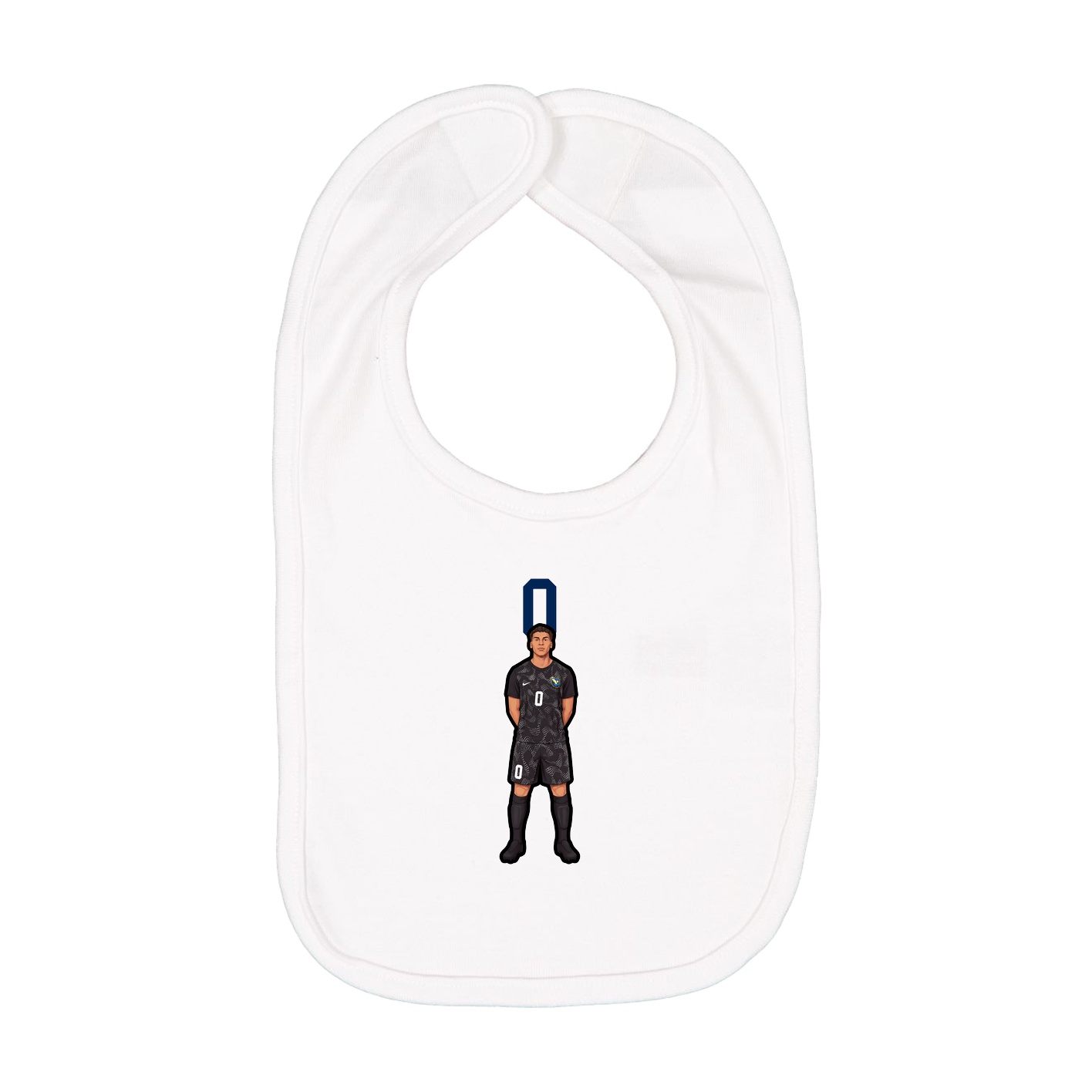 Infant Bib — Number Top in White