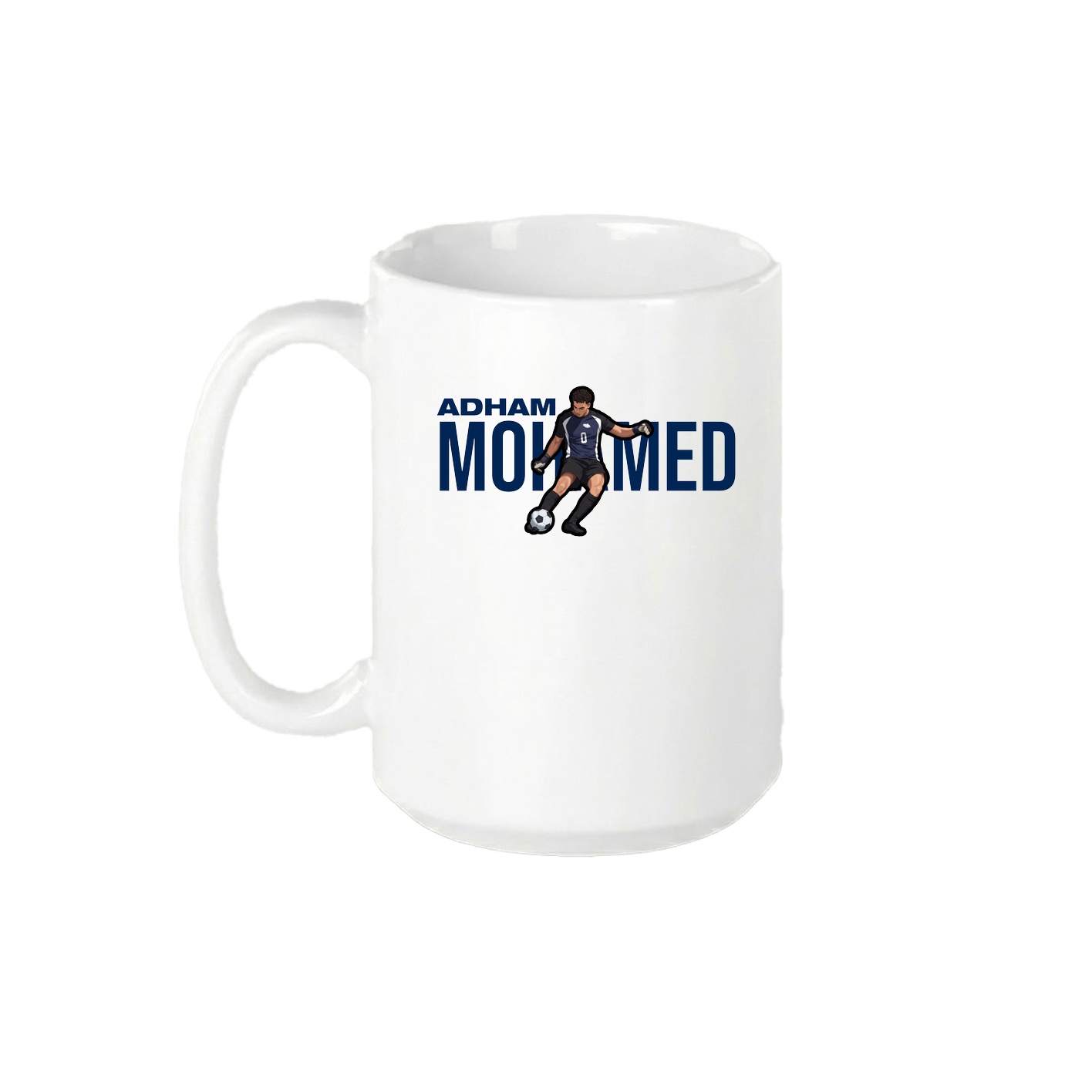 15oz Coffee Mug — Player Name in White